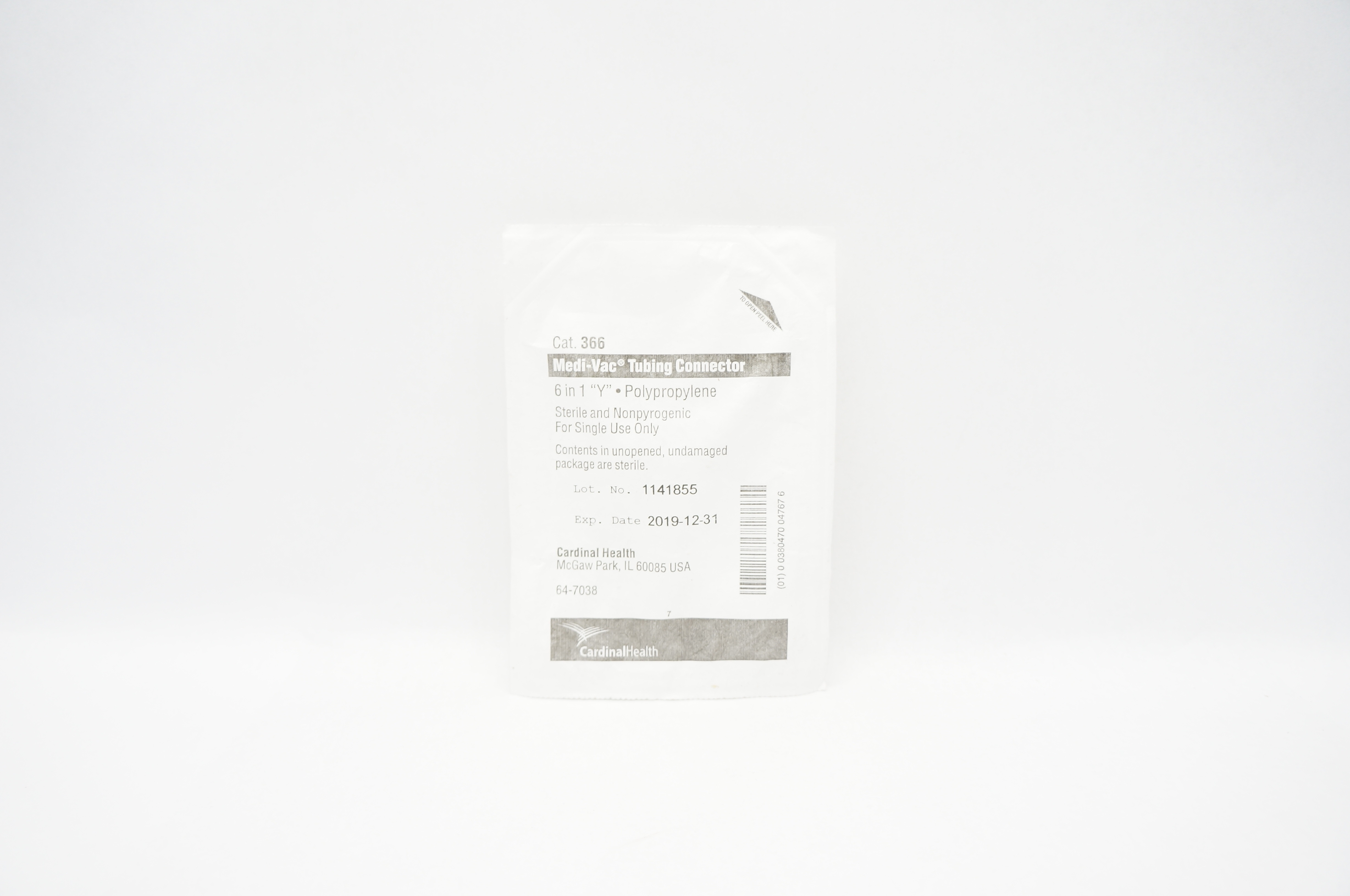 Cardinal Health 366 Medi-Vac Tubing Connector 6 in 1 "Y" Polypropylene (x)