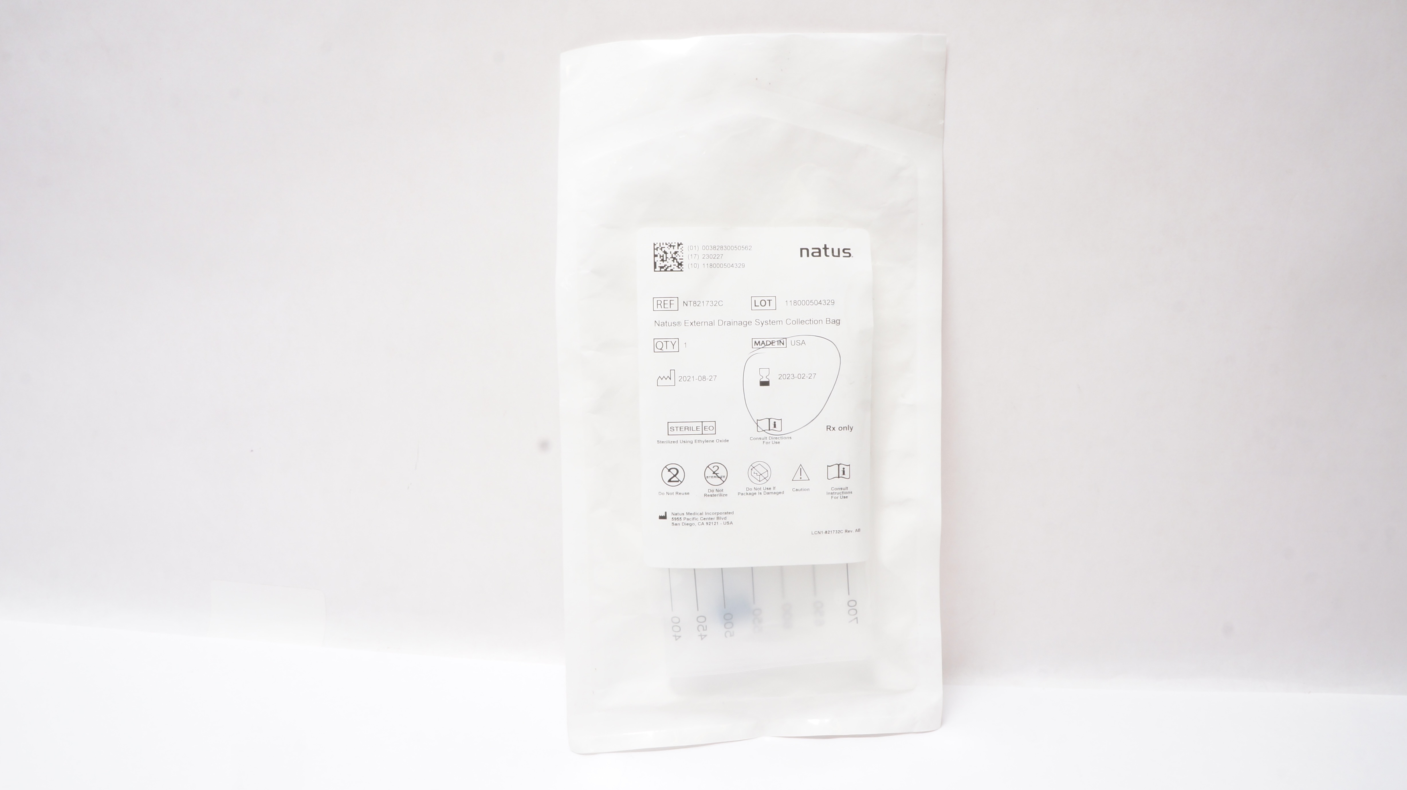 Natus NT821732C External Drainage System Collection Bag (x)