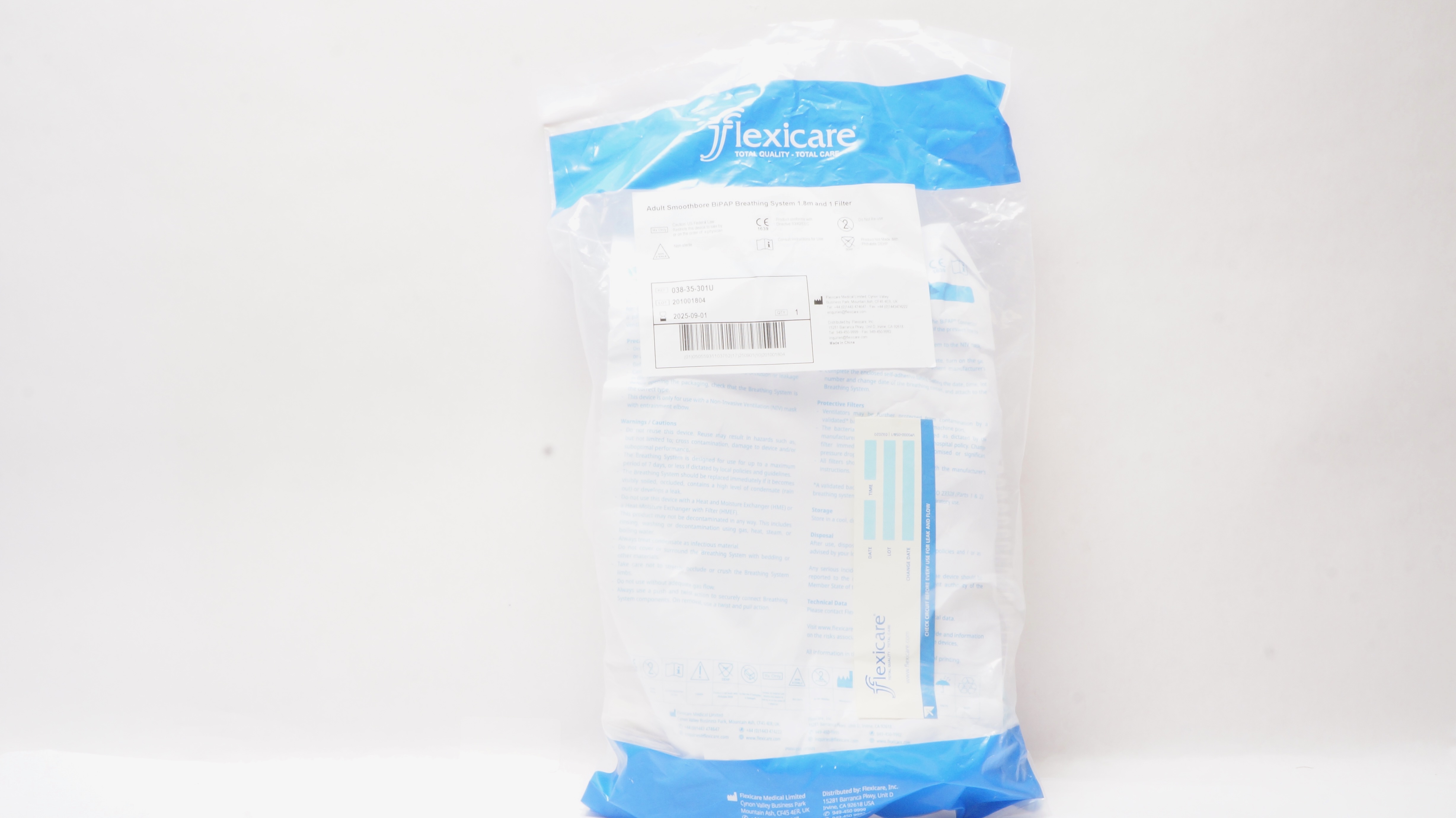 Flexicare 038-35-301U Adult Smoothbore BiPAP System 1.8m and 1 Filter
