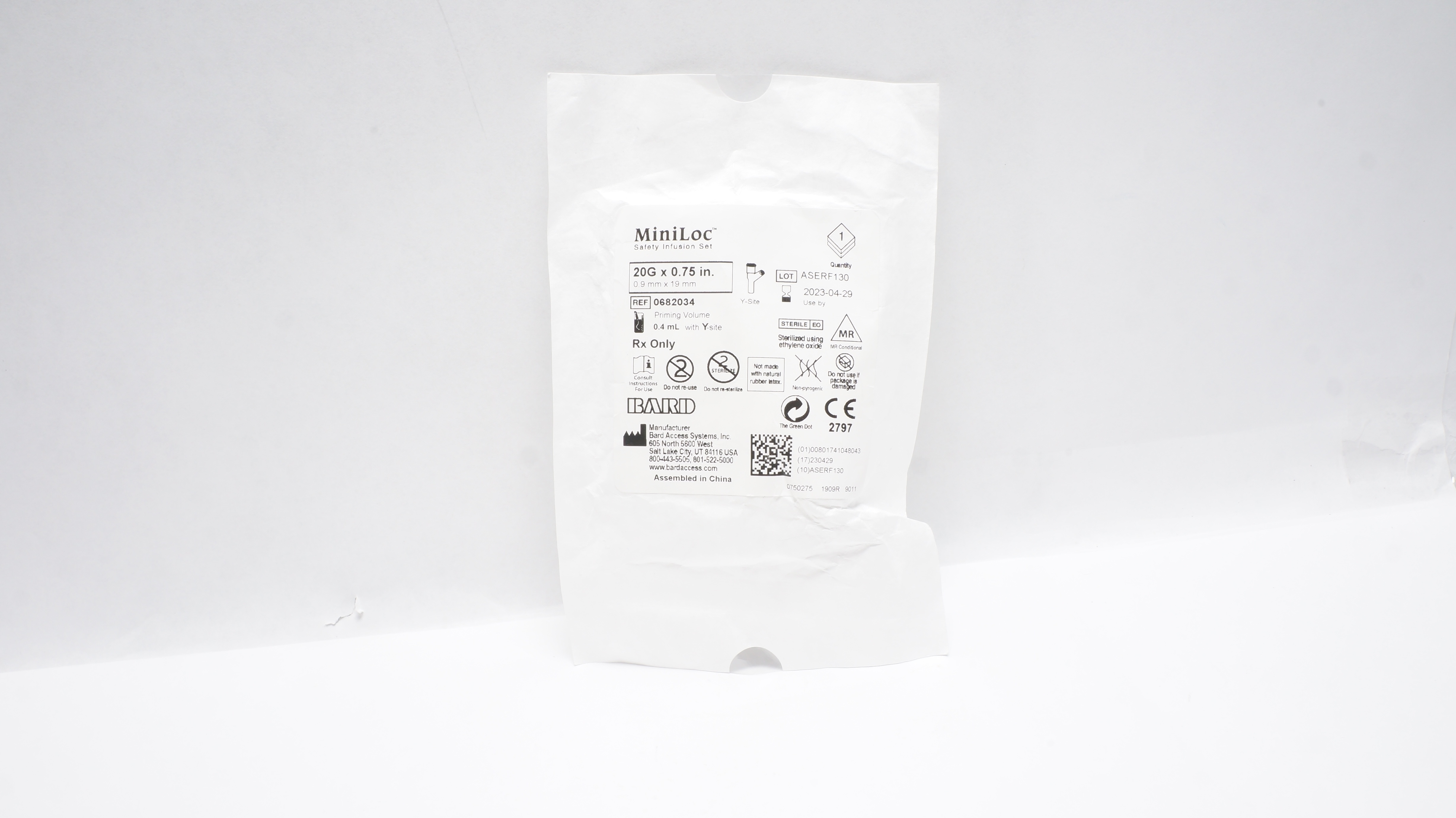 Bard 0682034 MiniLoc Safety Infusion Set 20G x 0.75inch (x)