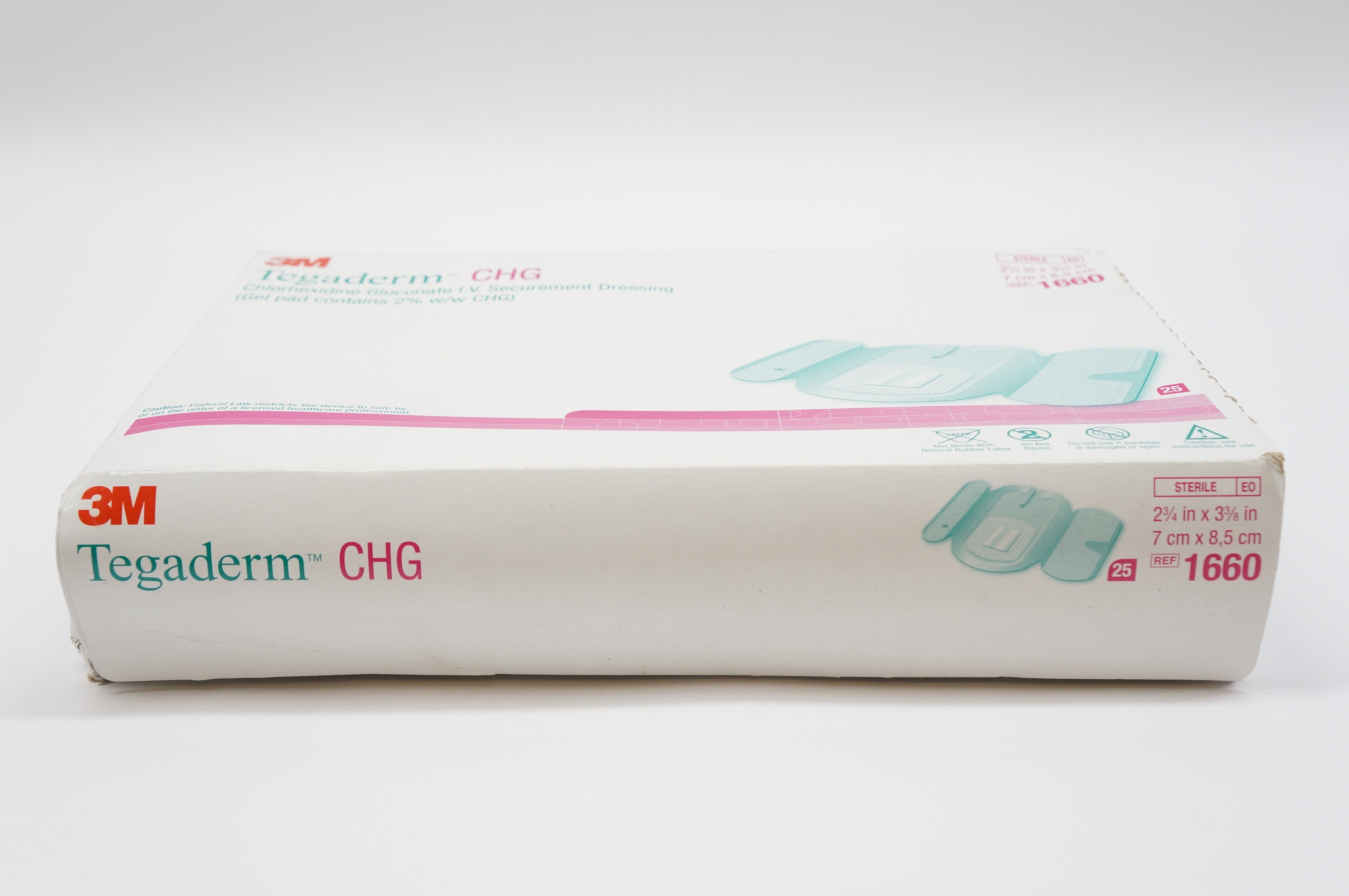 3M 1660 Tegaderm CHG 2-3/4inch x 3-3/8inch - Box of 25