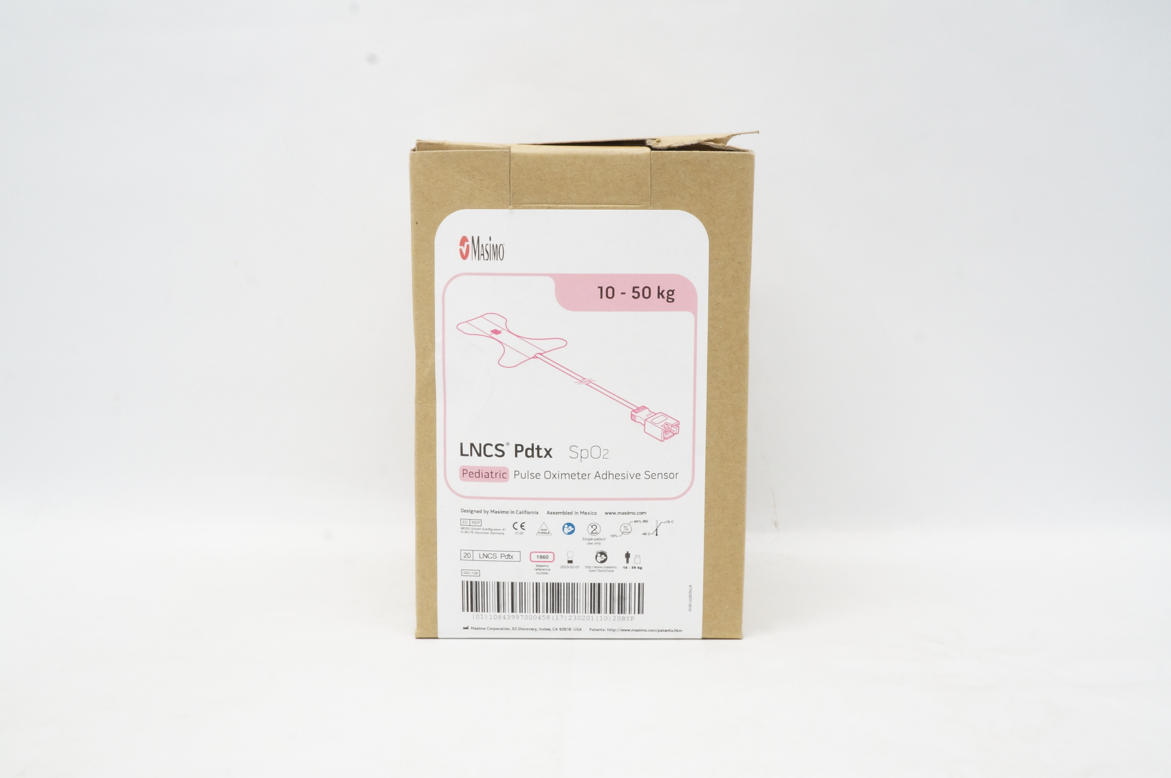 Masimo 1860 LNCS Pdtx SpO2 Pediatric Pulse Oximeter Adhesive Sensor 10-50 kg