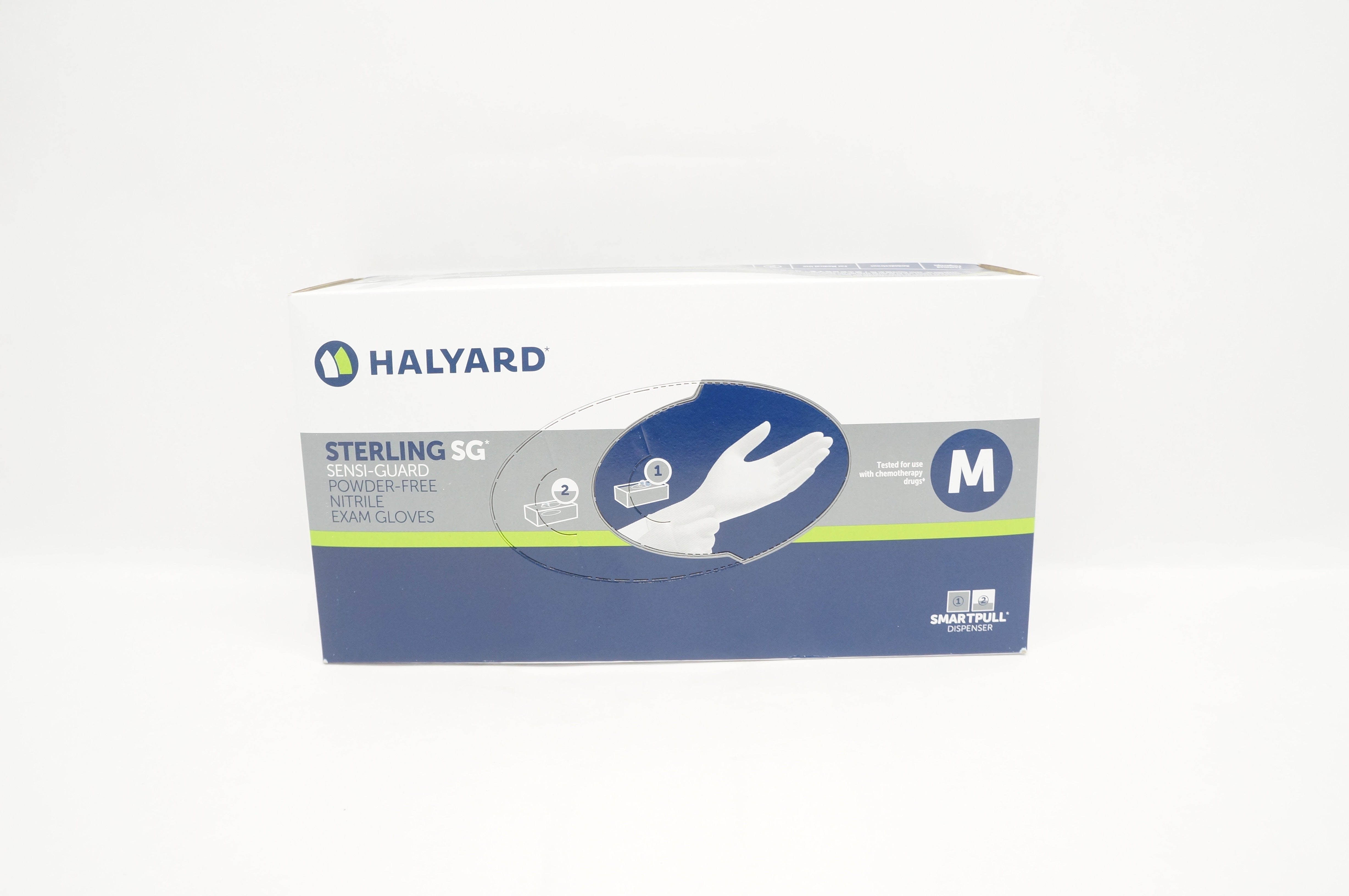 Halyard 41659 Sterling SG Nitrile Sensi-Guard Nitrile Exam Gloves M - Box of 250