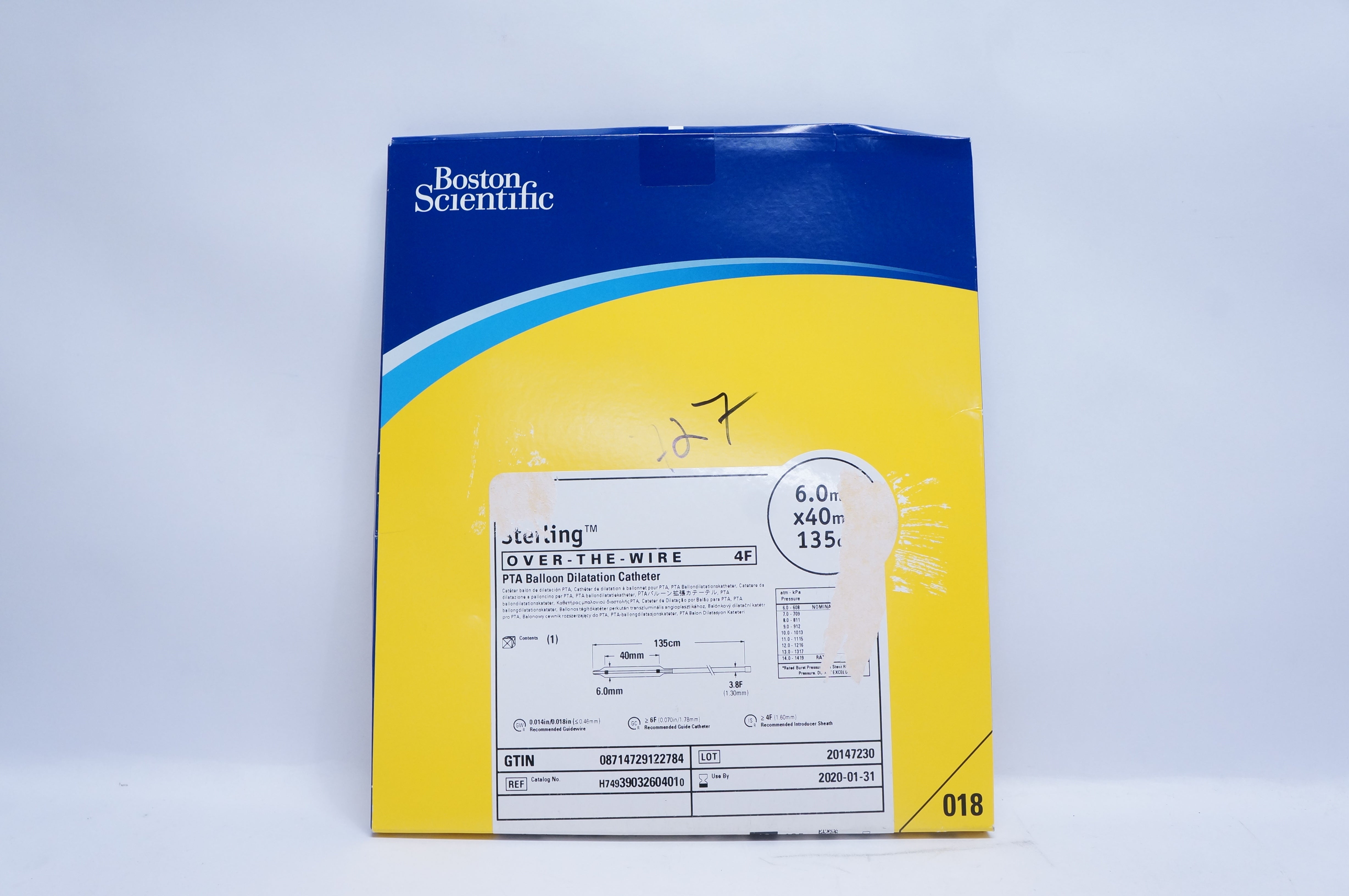 Boston Scientific 3903260401 Sterling PTA Balloon Cath. 4F, 6mmx40mm x 135cm (x)