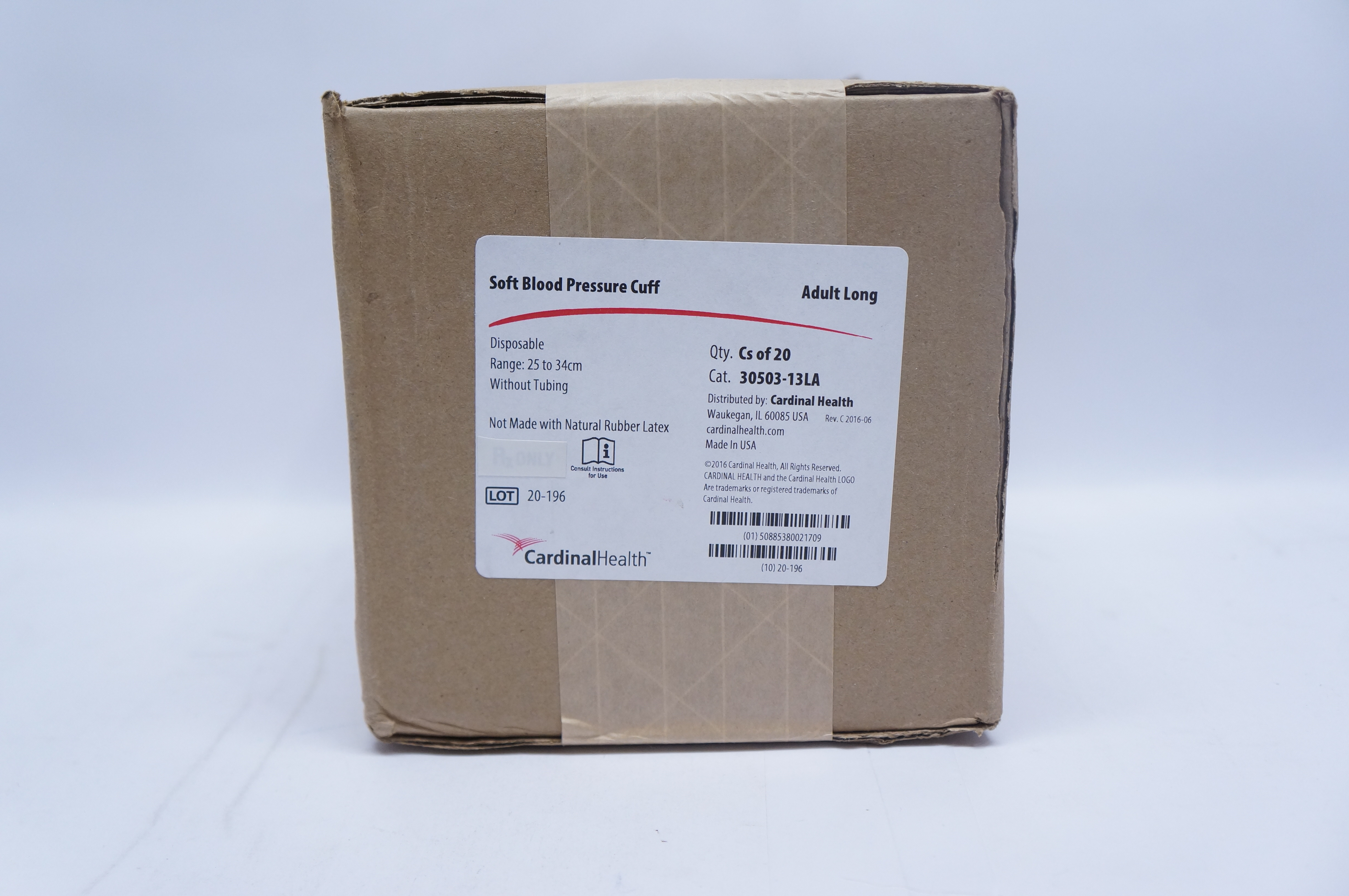 Cardinal Health 30503-13LA Soft Blood Pressure Cuff Range 25 to 34cm - Case of 20