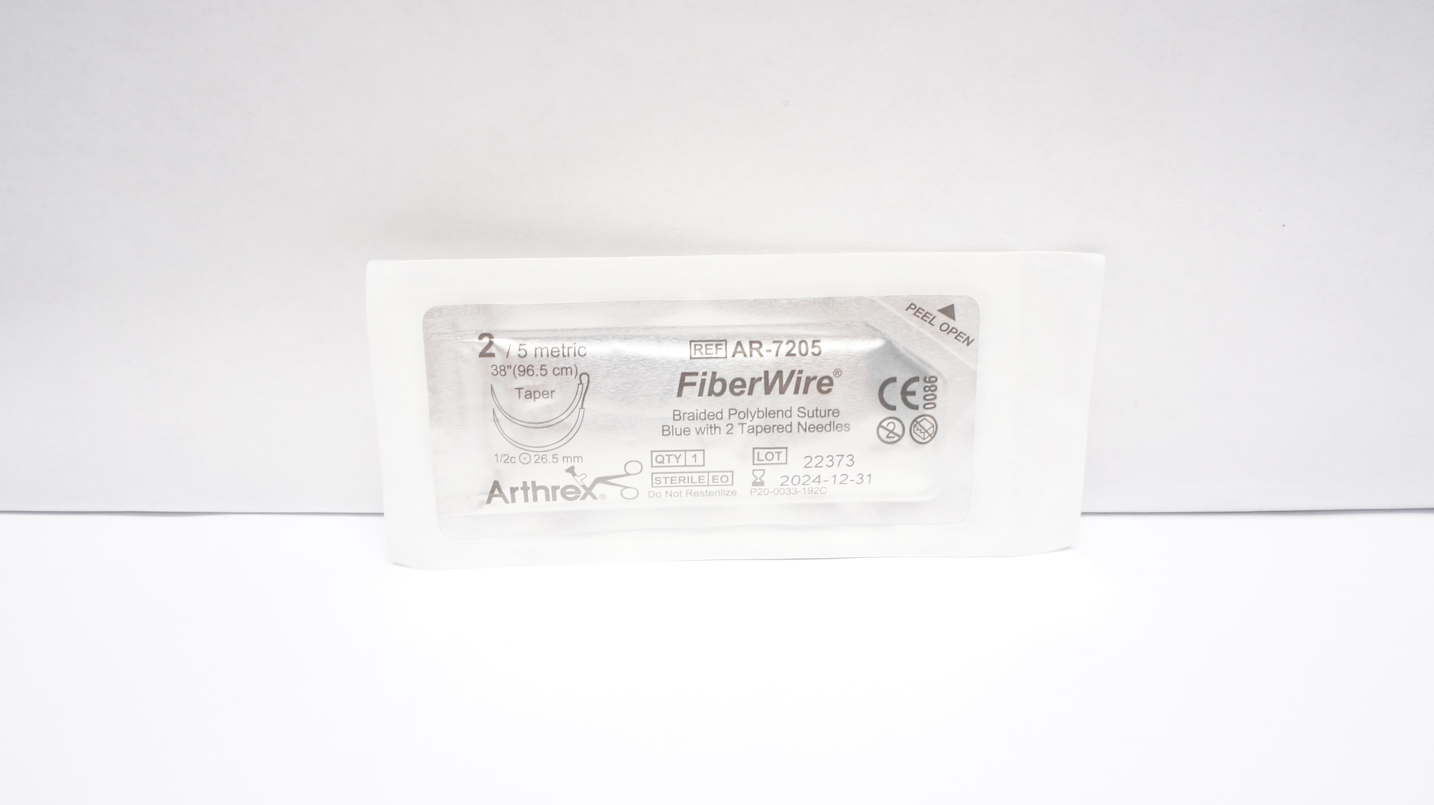 Arthrex AR-7205T 2 TigerWire Braided Polyblend Stre 1/2c 26.5mm Taper, 38inch(x)