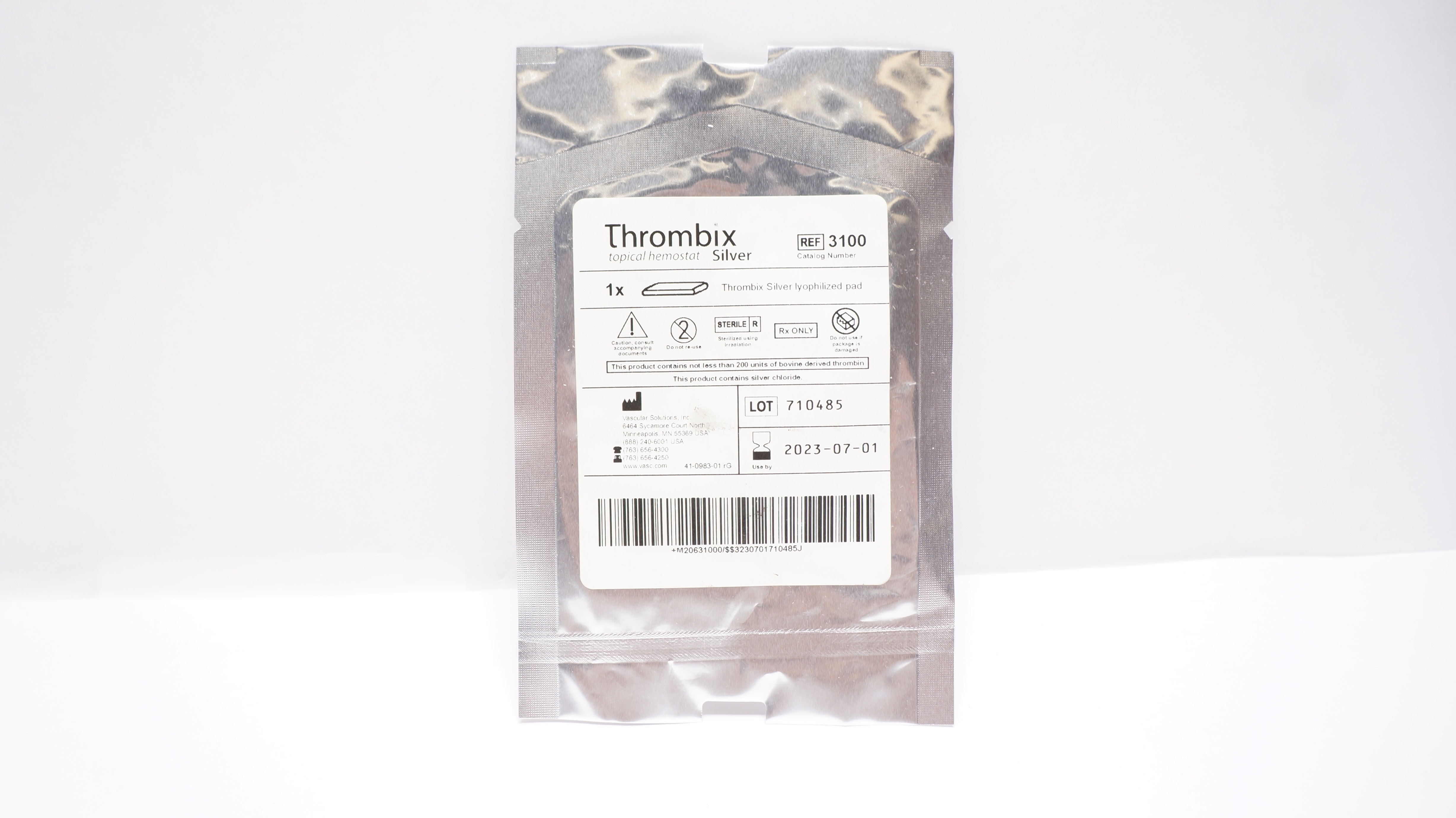 Vascular Solutions 3100 Thrombix Silver Lyophilized Pad (x)