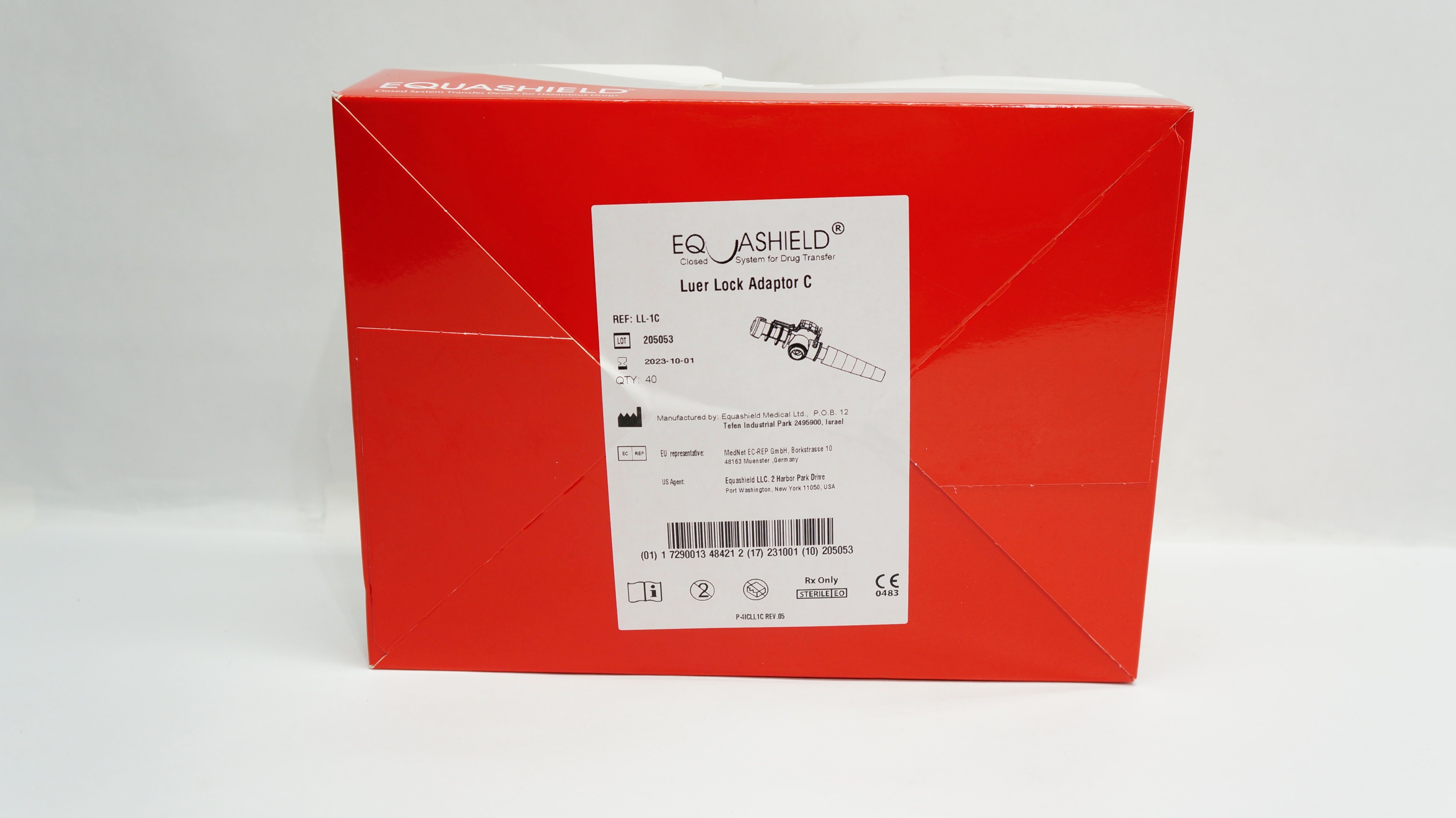 Equashield LL-1C Closed System Transfer Device Luer Lock Adapter C - Box of 40