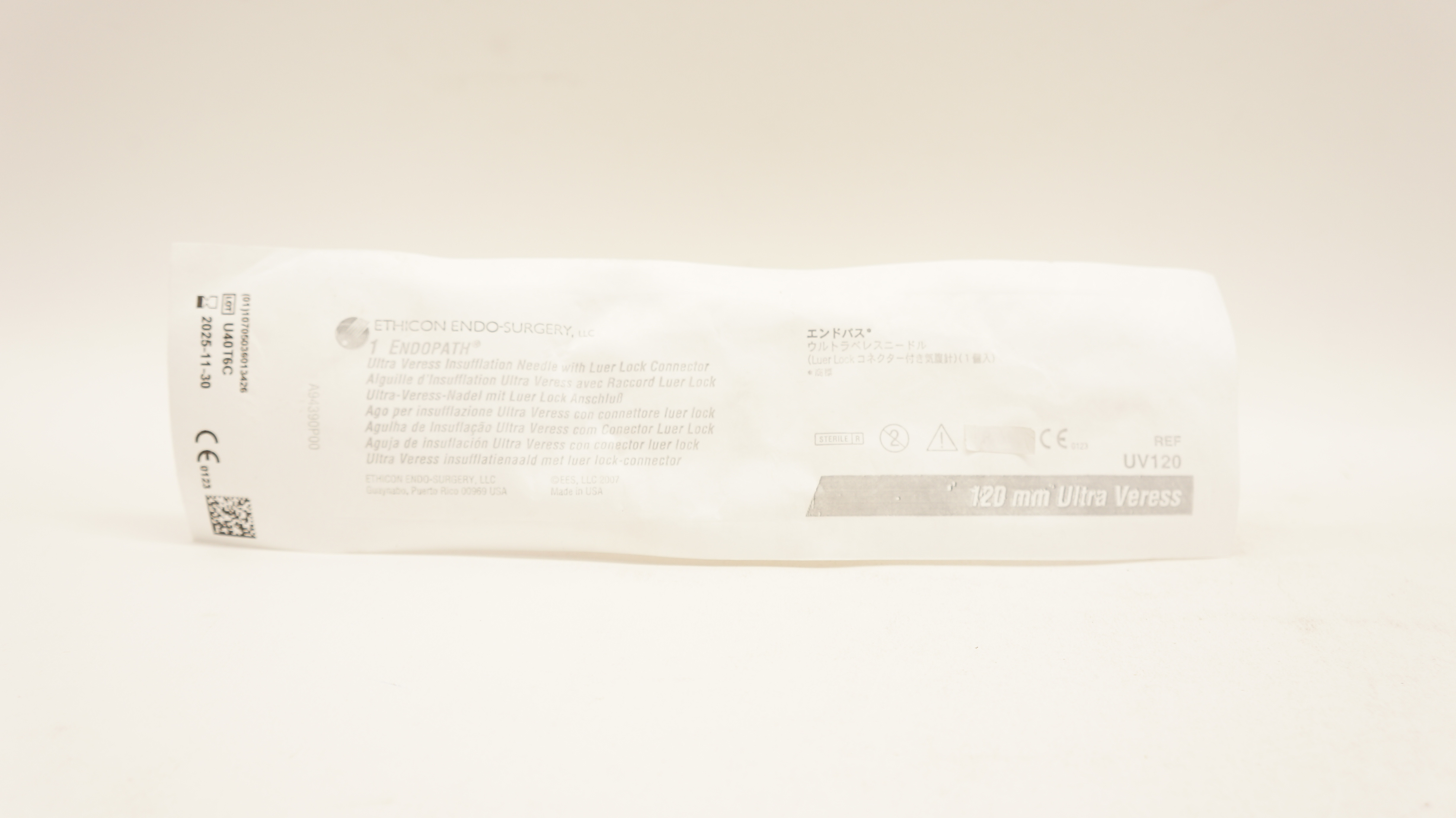 Ethicon UV120 1 Endopath Ultra Veress Insufflation Ndle 120 mm