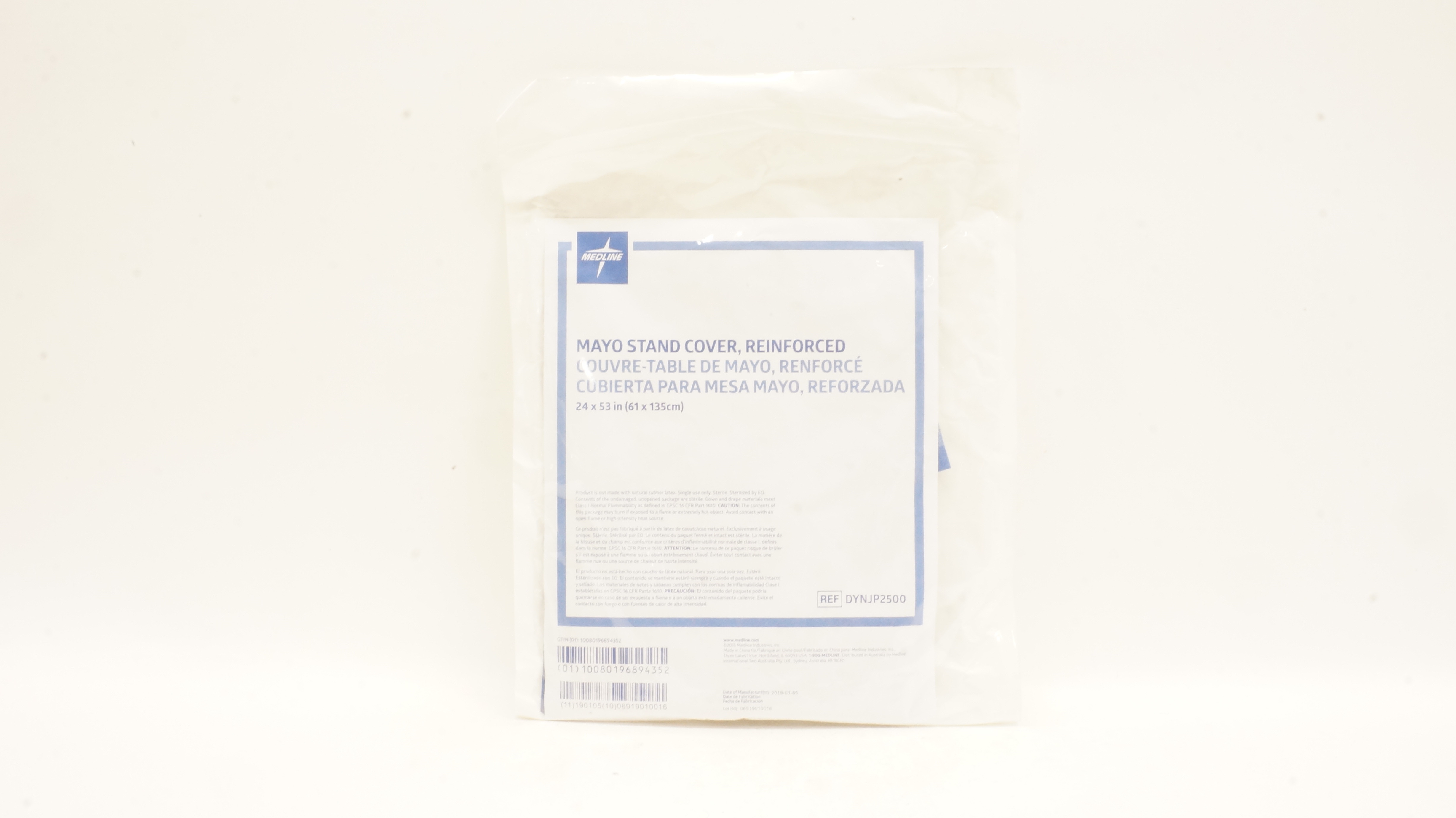 Medline DYNJP2500 Mayo Stand Cover, Reinforced 24 inch x 53 inch