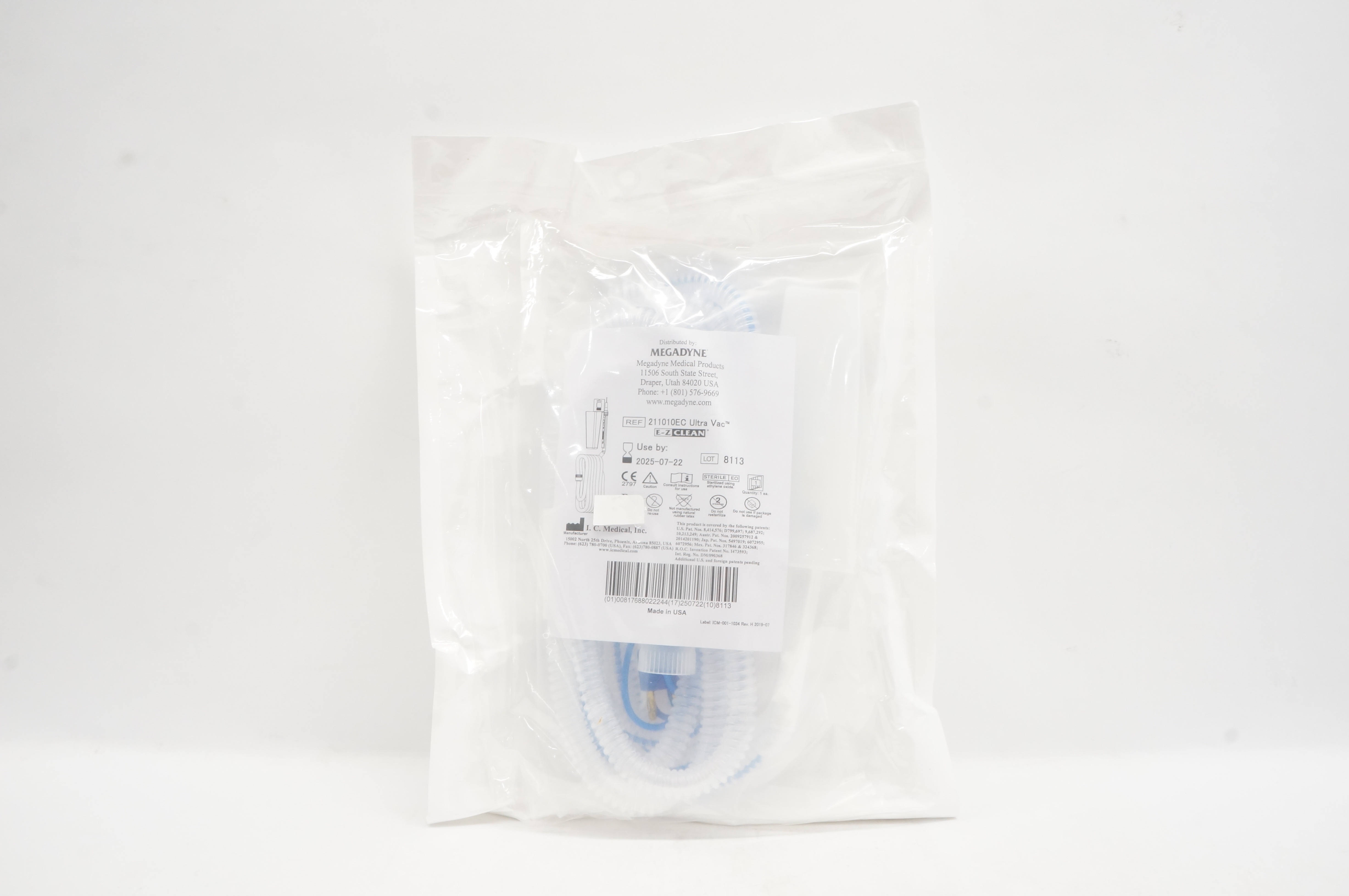 I.C.Medical 211010EC Megadyne Ultra Vac E-Z Clean