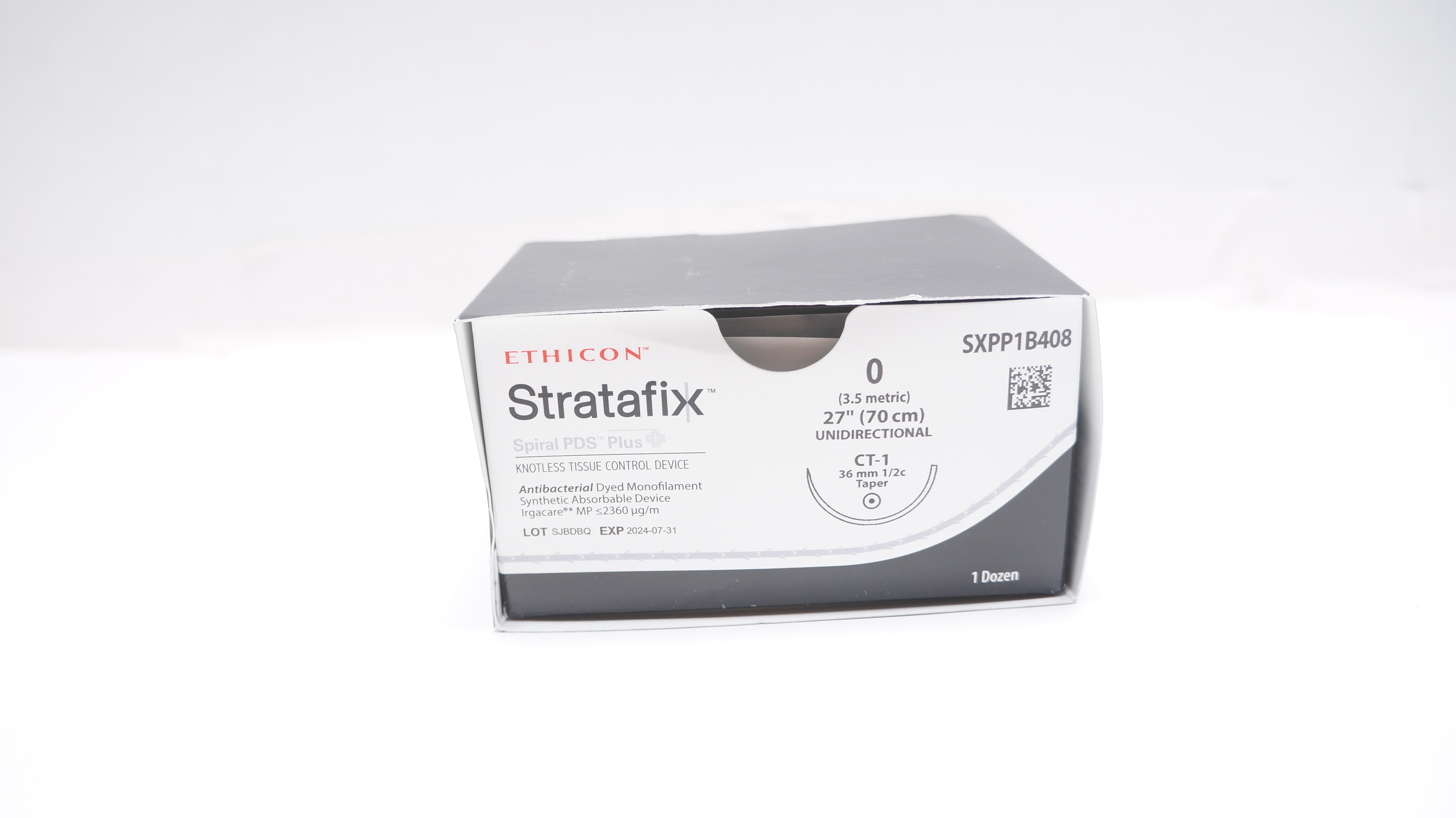 Ethicon SXPP1B408 0 Stratafix Spiral PDS + CT-1 36mm 1/2c Taper,27in - Box of 9