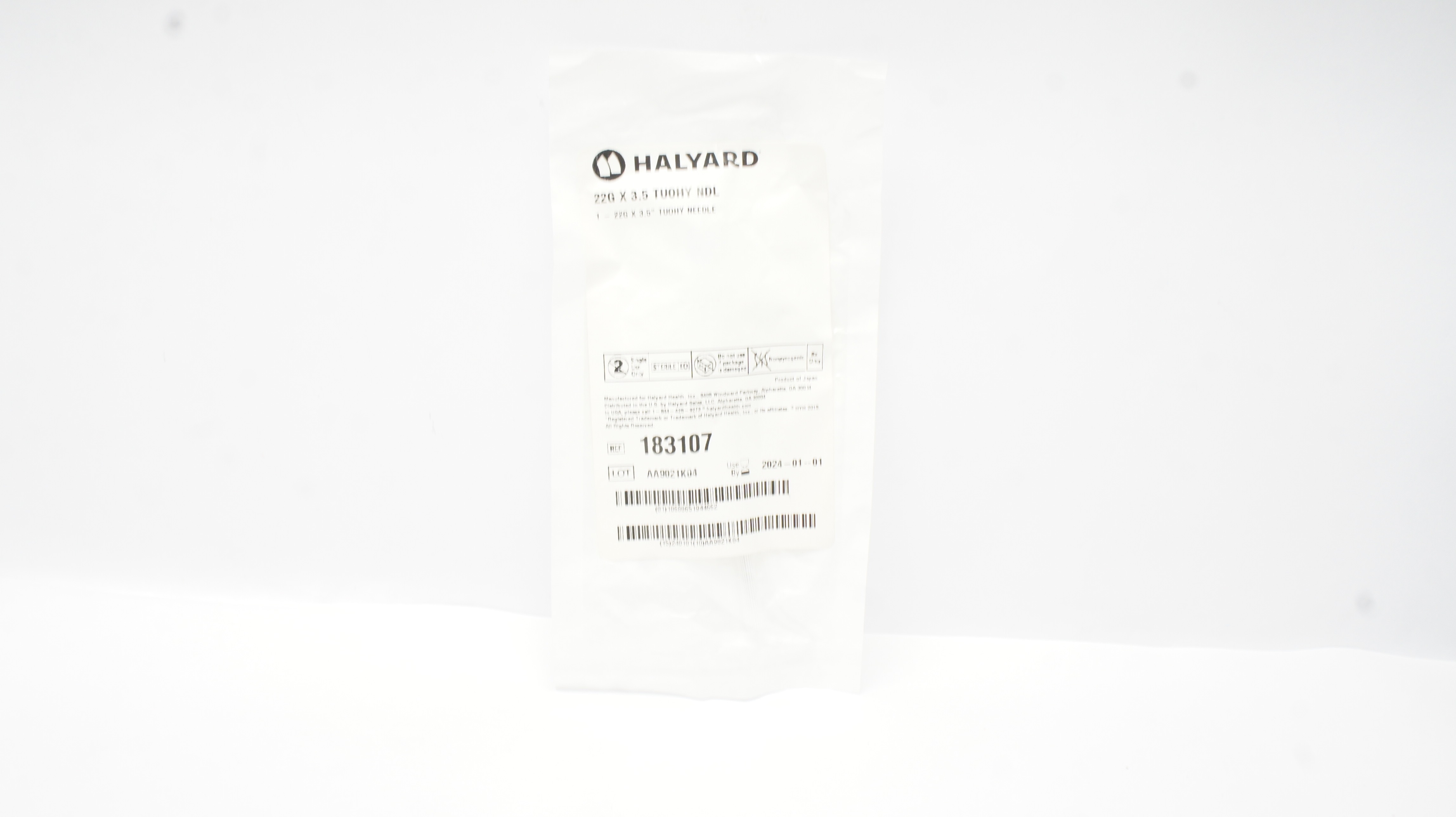 Halyard 183107 22G x 3.5 Tuohy NDL (x)