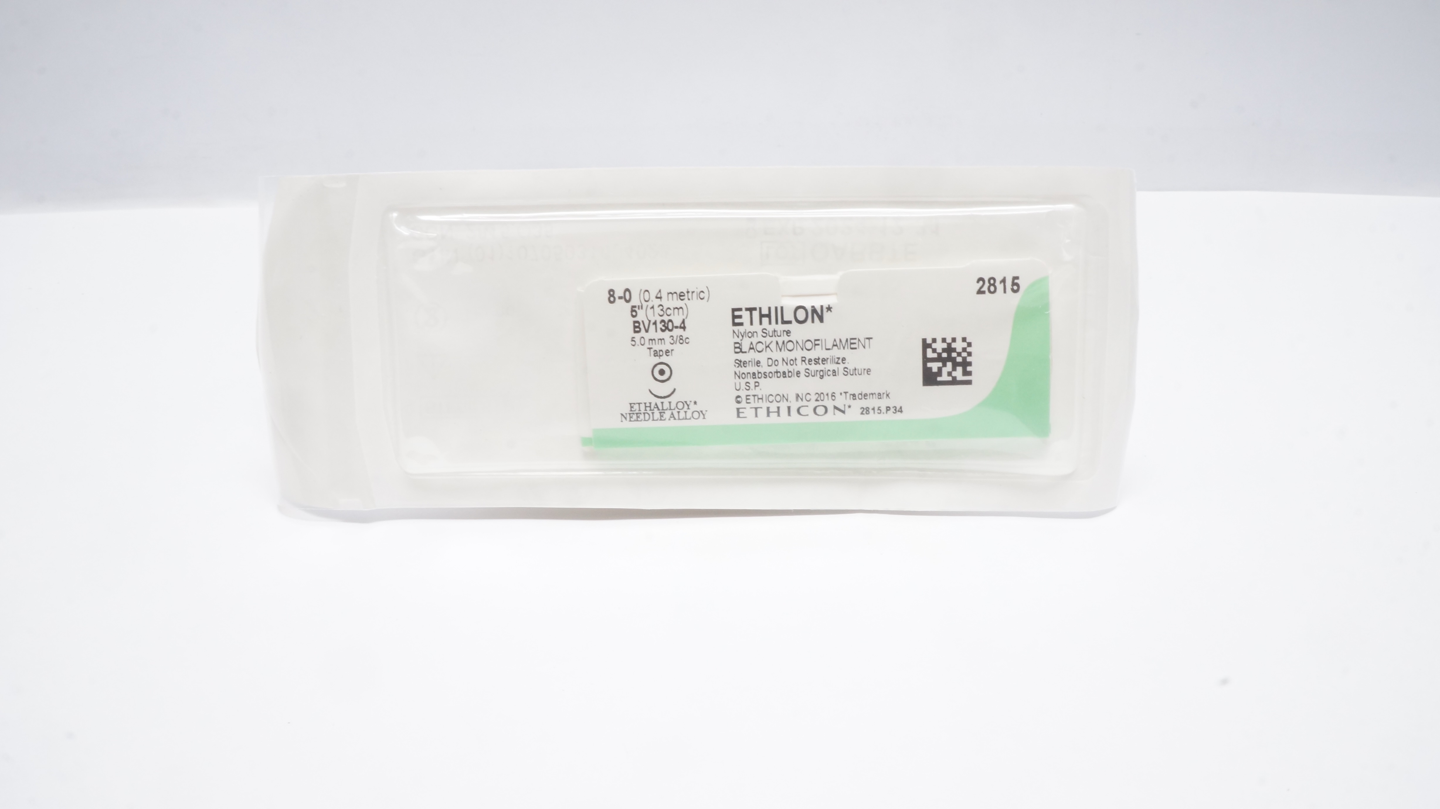 Ethicon 2815 8-0 ETHILON BV130-4 5.0mm 3/8c Taper 5inch (x)