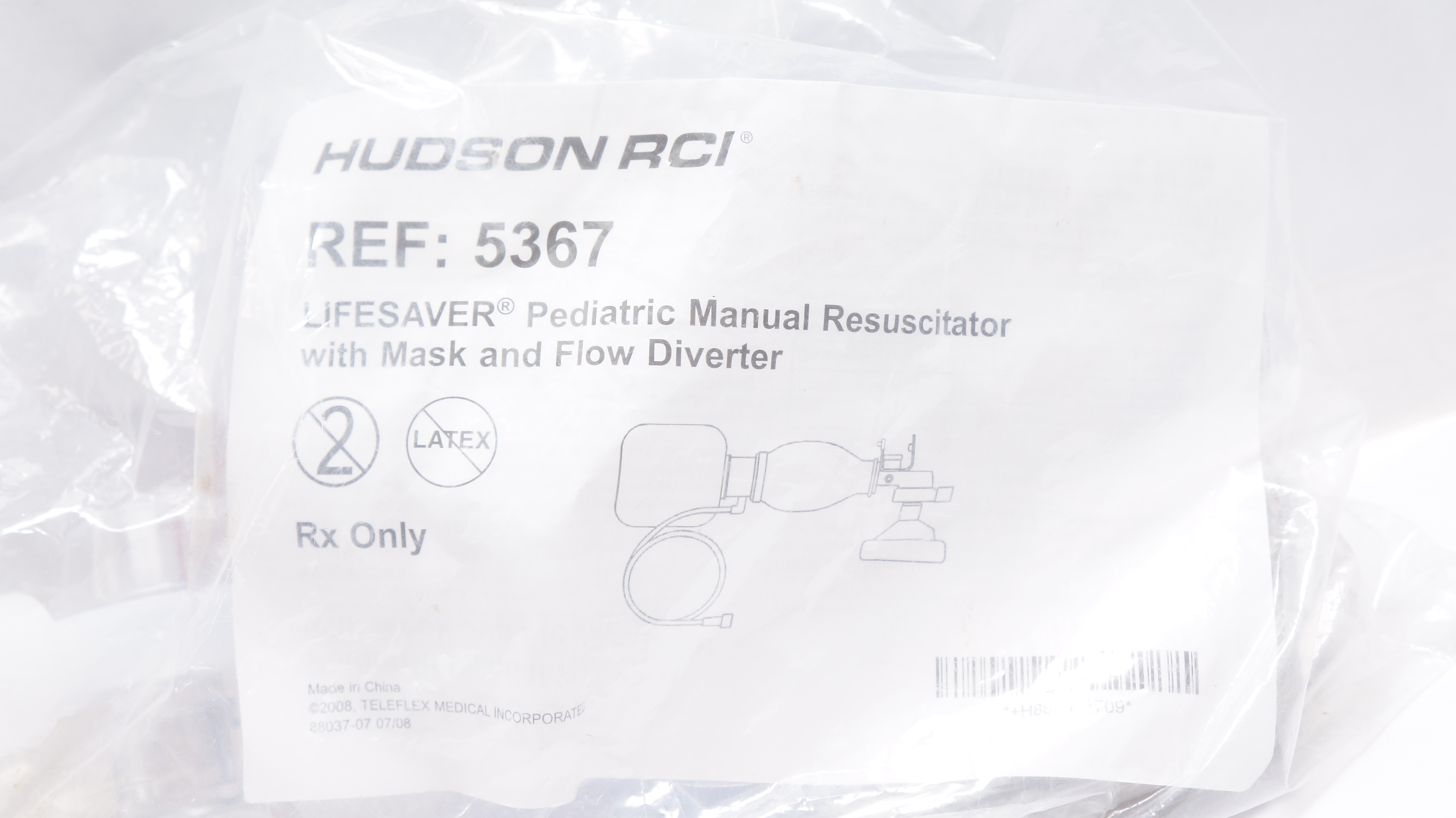 Teleflex 5367 Lifesaver Pediatric Manual Resuscitator w/Mask & Flow Diverter