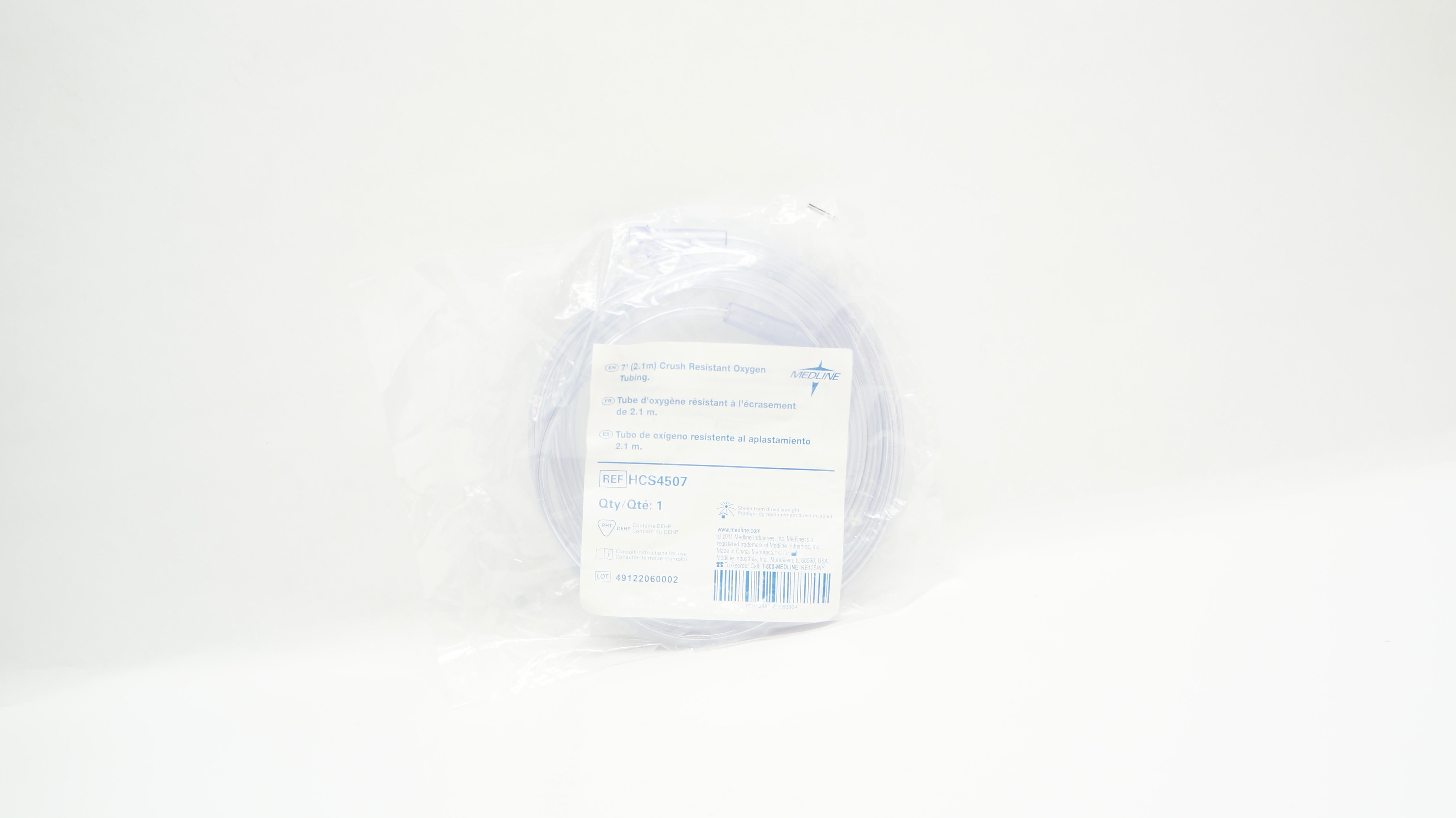 Medline HCS4507 7ft. Crush Resistant Oxygen Tubing