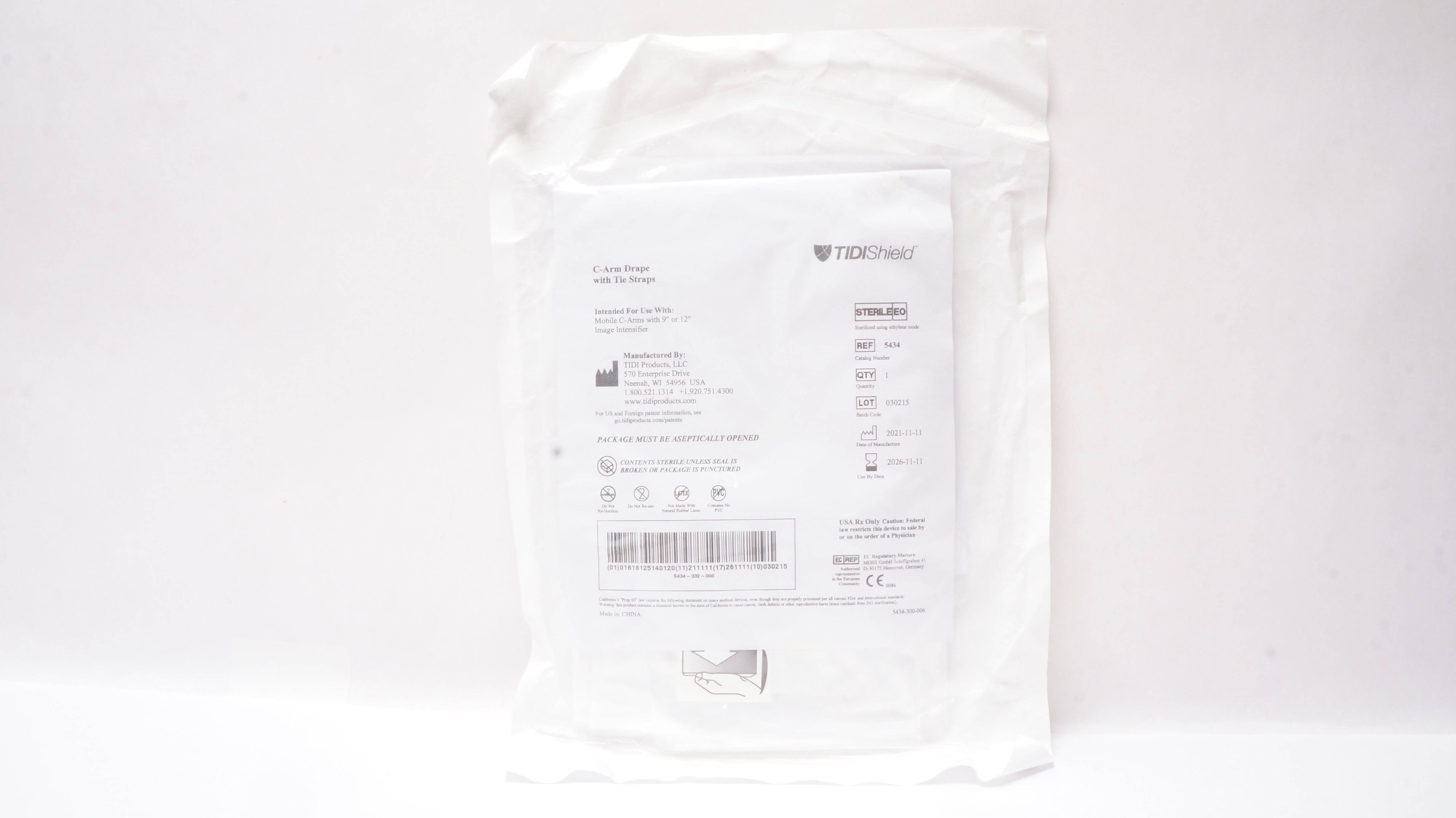 TIDI 5434 TIDIShield C-Arm Drape with Tie Straps