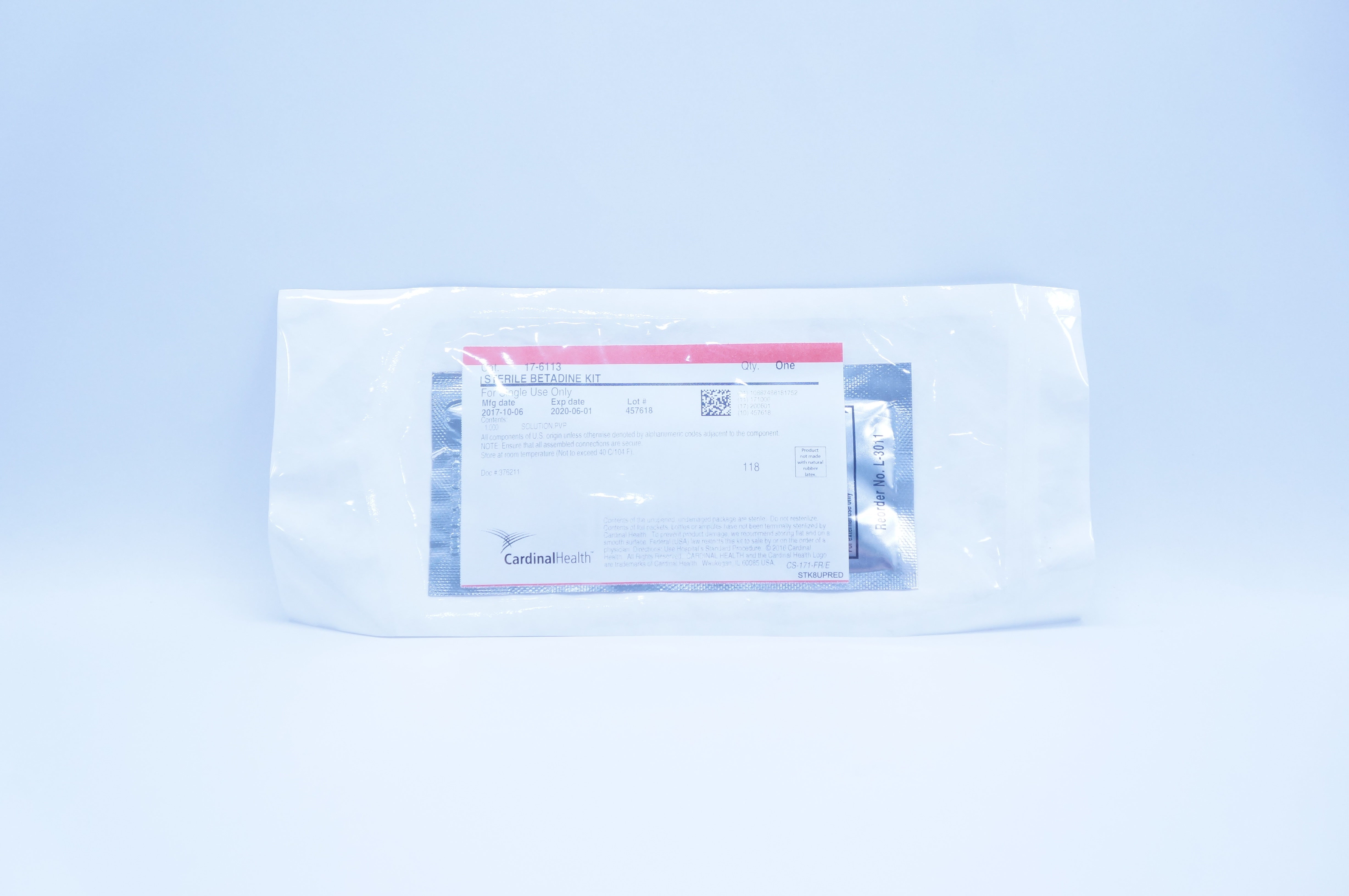 Cardinal Health 17-6113 Sterile Betadine Kit (x)