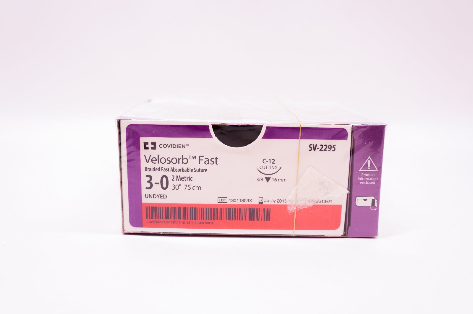 Covidien SV-2295 3-0 Velosorb Fast, C-12 Cutting, 3/8 16mm, 30inch (x) - Box of 36