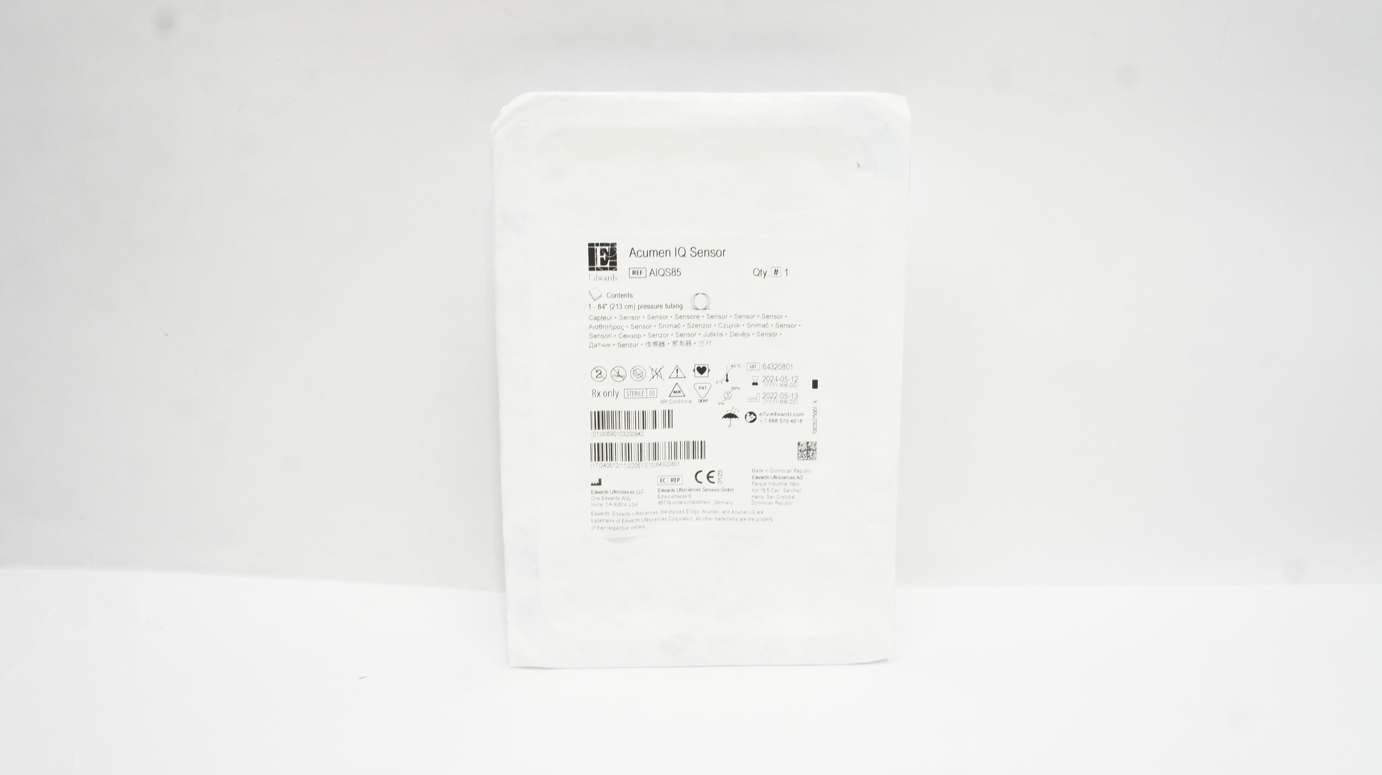 Edwards Scientific AIQS85 Acumen IQ Sensor 1-84In Pressure Tubing