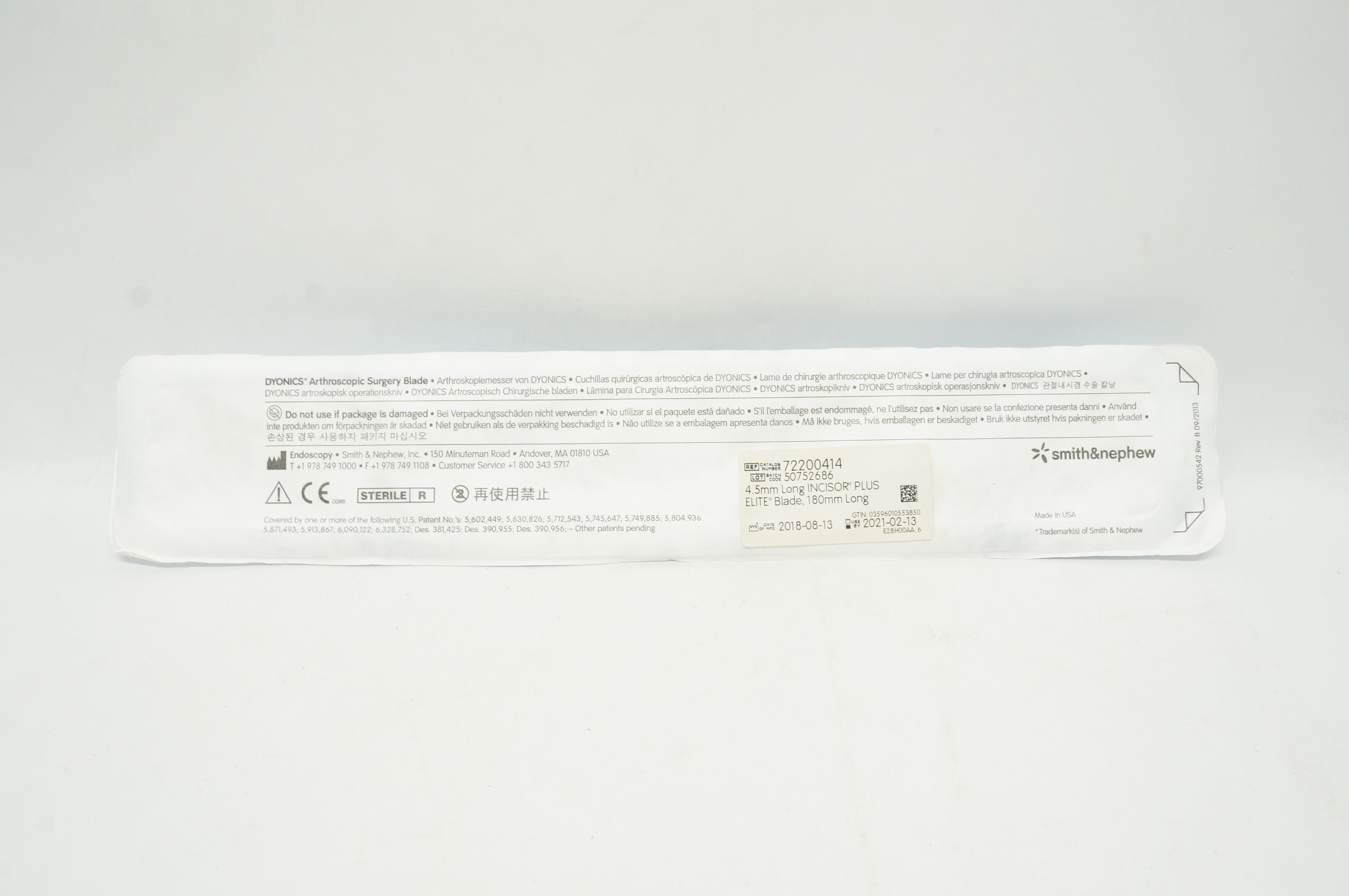 Smith& Nephew 72200414 Arthroscopic Surgery 4.5mm Incisor Blade 180mm Long (x)