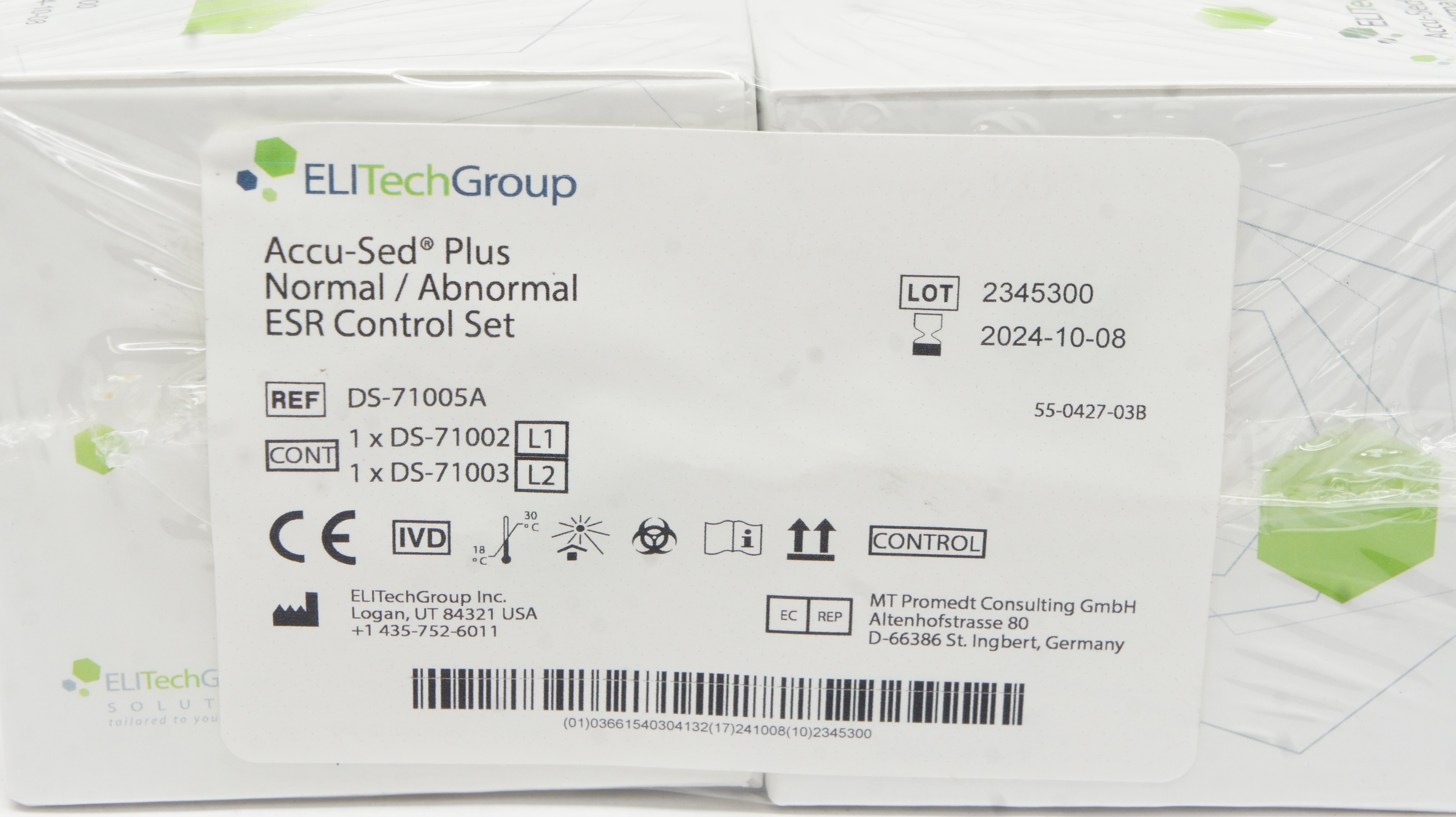 ELITech Group DS-71005A Accu-Sed Plus Normal/Abnormal ESR Control Set - Box of 2