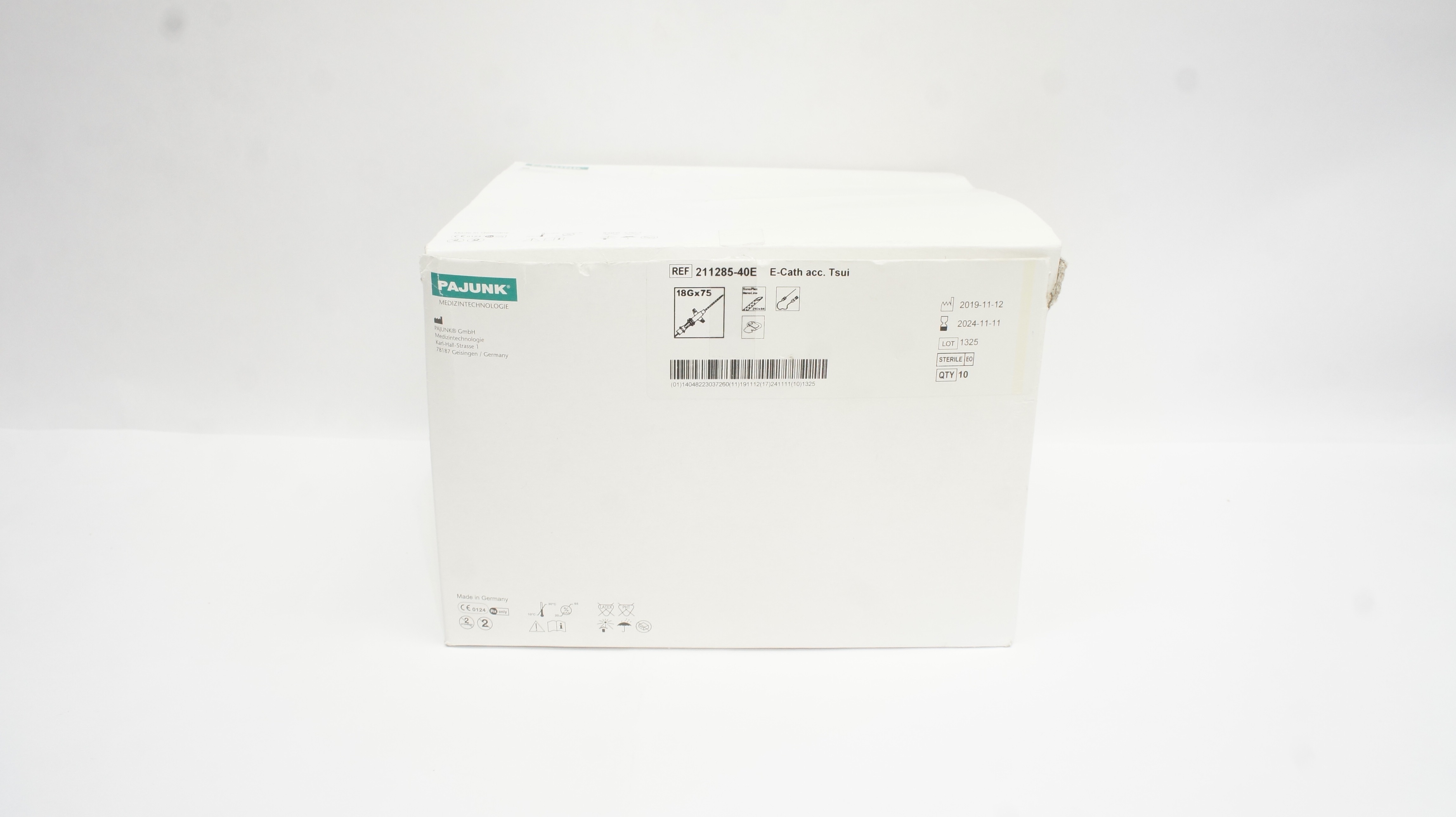 Pajunk 211285-40E E-Cath. acc. Tsui 18G x 75mm - Box of 9