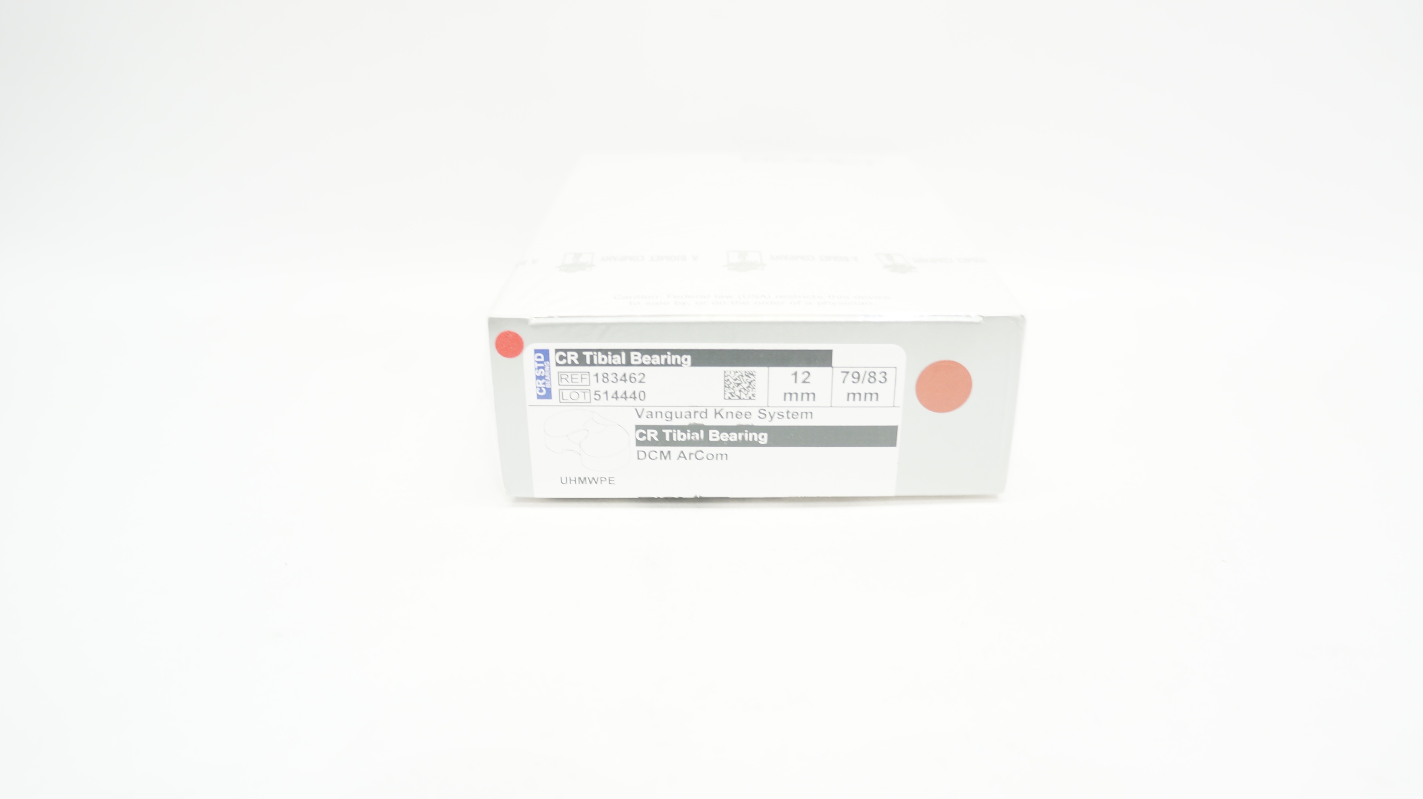 Biomet 183462 Vanguard DCM CR Tibial Bearing 12mm x 79/83mm (x)