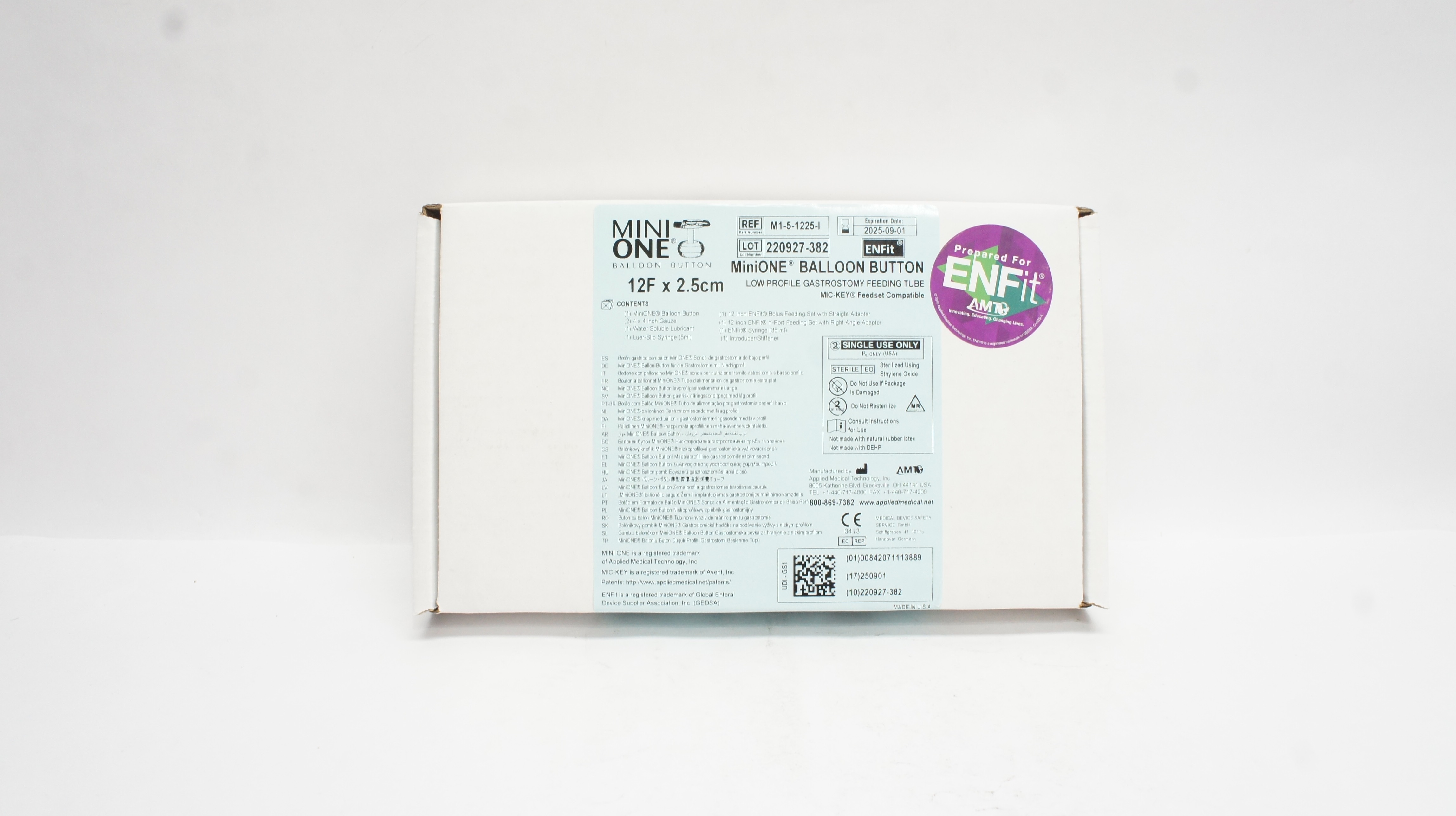 Applied Medical M1-5-1225-I EnFIt MiniOne Balloon Button 12F x 2.5cm
