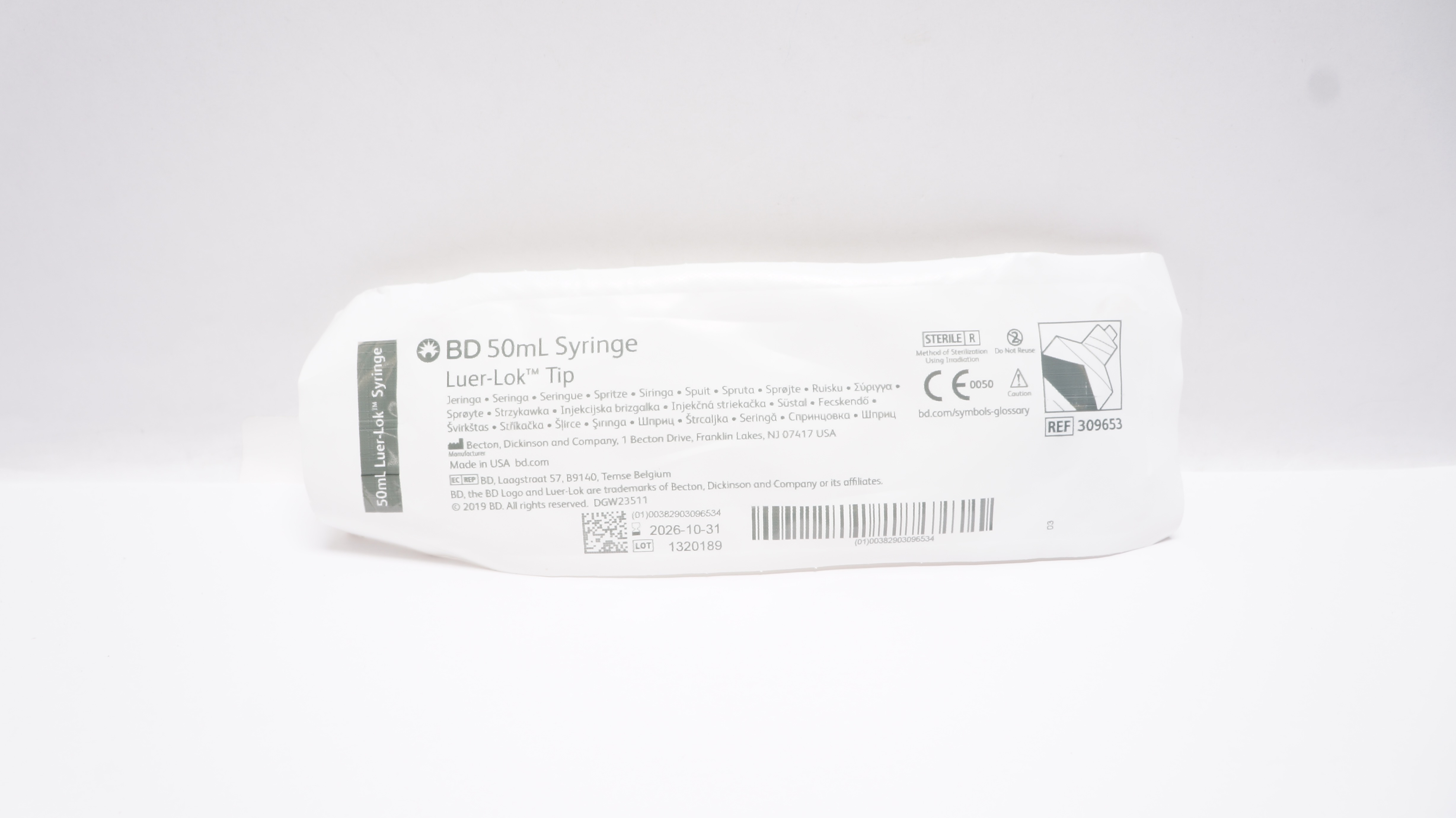 BD 309653 Syringe Luer-Lok Tip 50ml