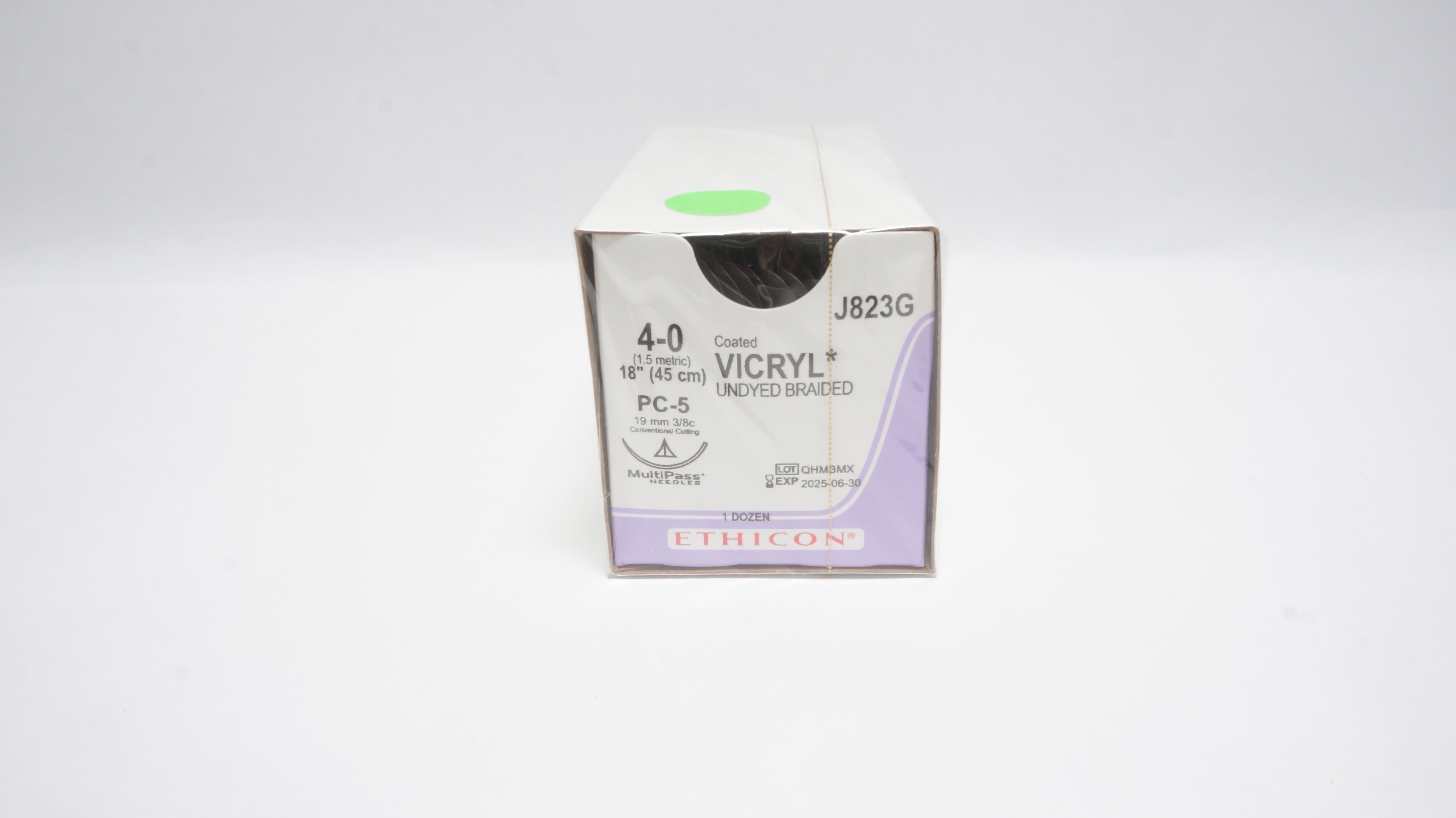 Ethicon J823G 4-0 Vicryl PC-5 19mm 3/8c Conventional Cutting 18in - Box of 12(x)