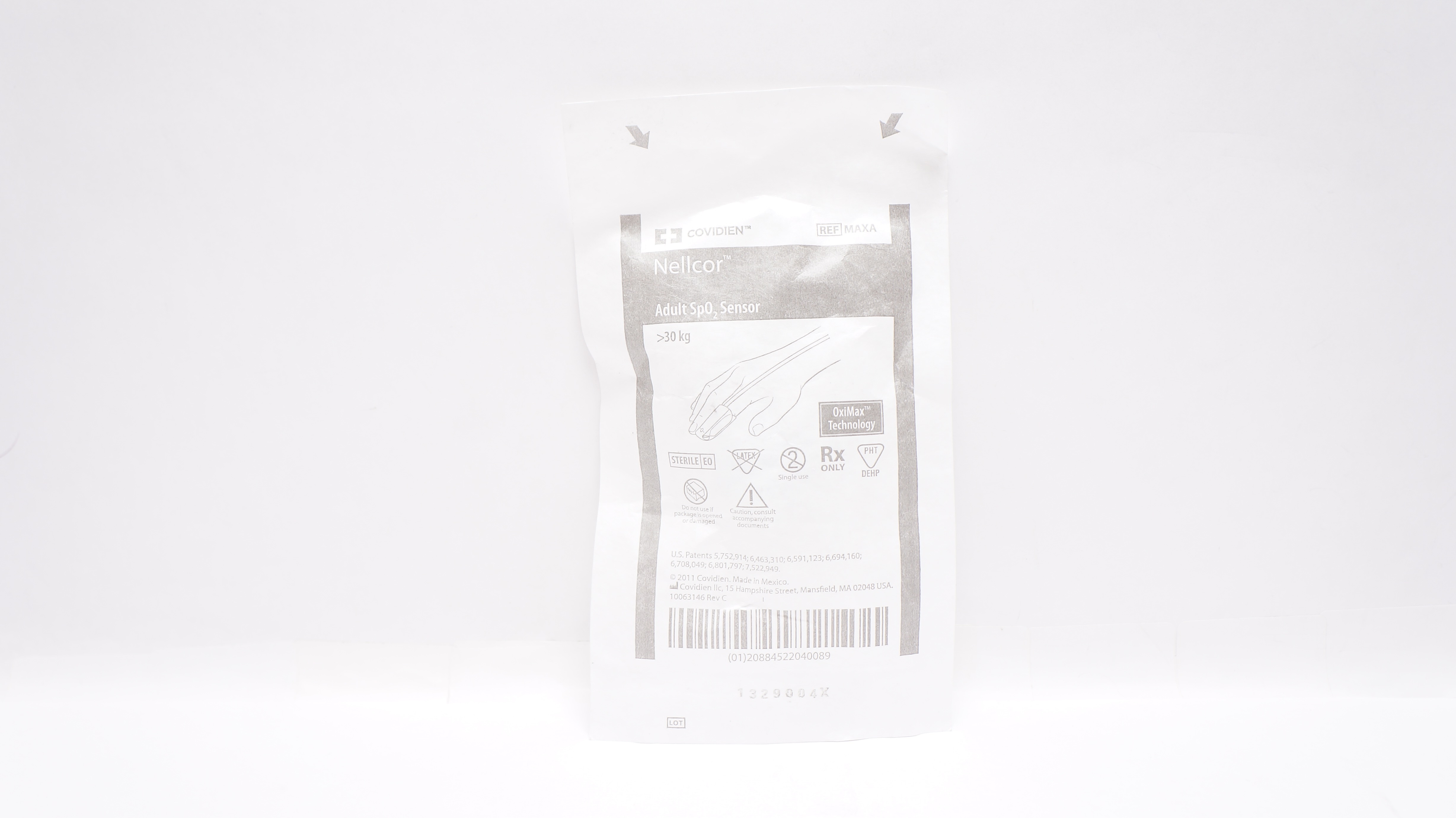 Covidien MAXA Nellcor Adult SpO2 Sensor > 30kg OxiMax Technology