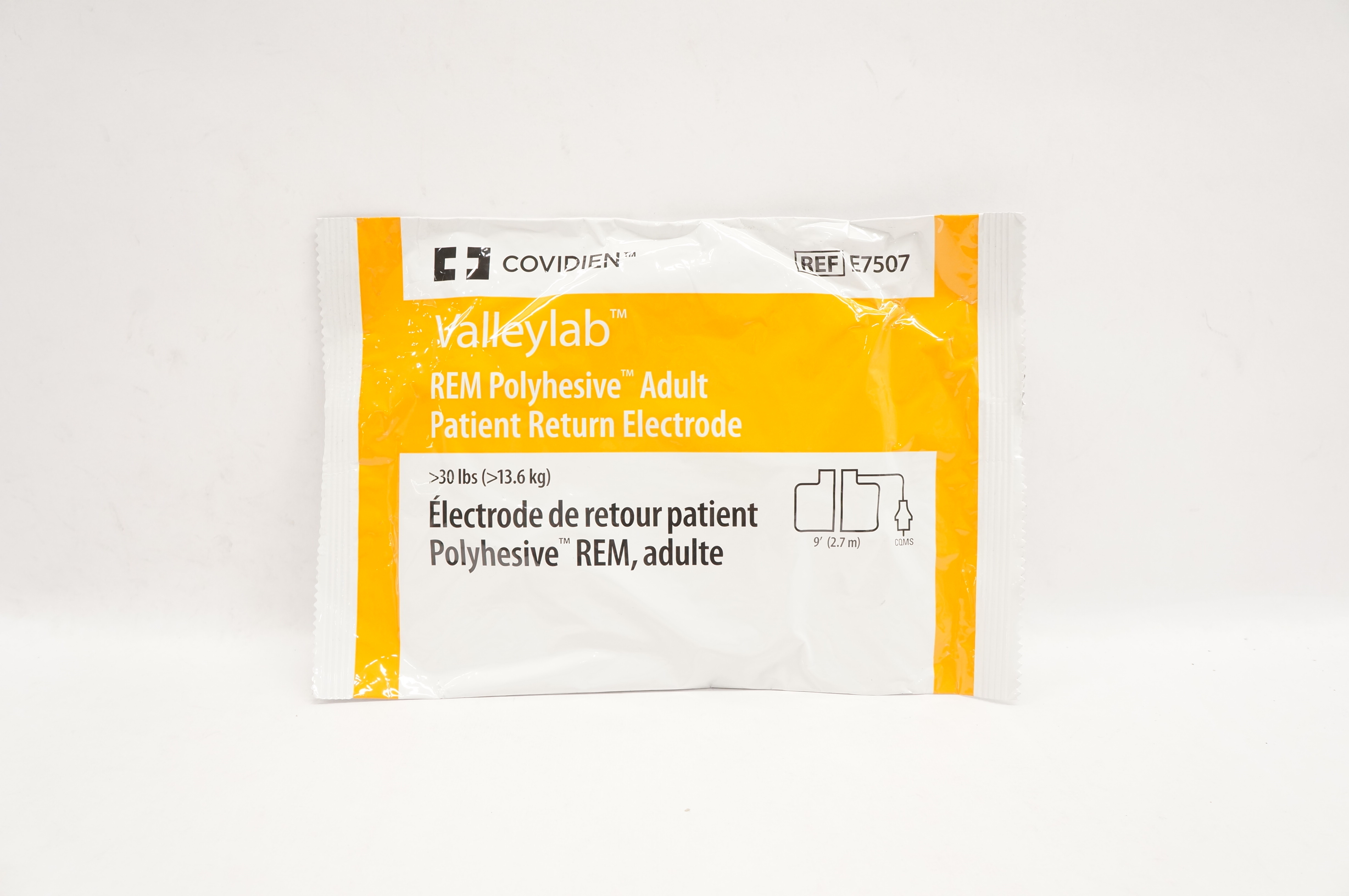 Covidien E7507 ValleyLab REM Polyhesive Adult Patient Return Electrode >30lbs(x)