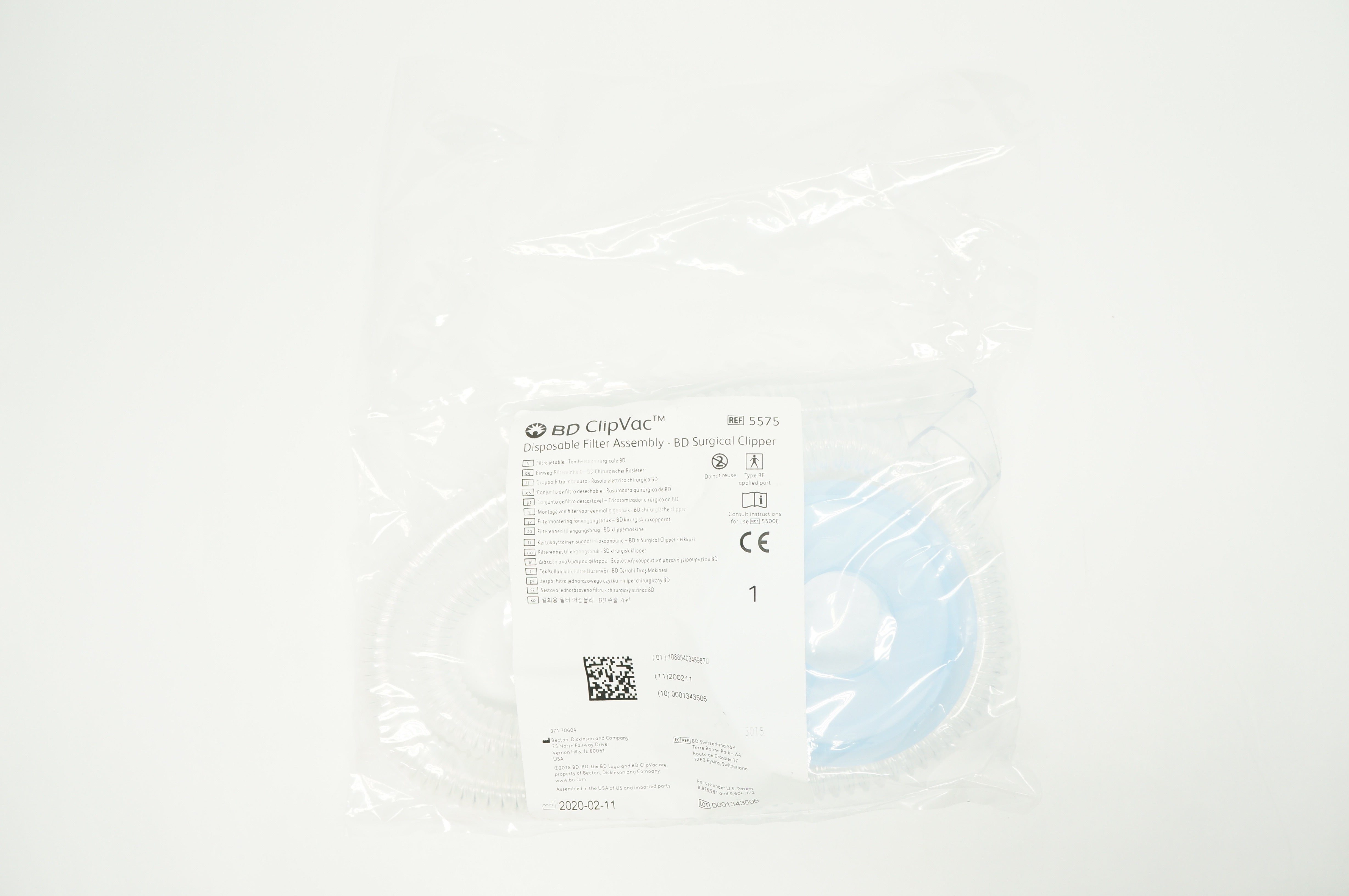 BD 5575 Disposable Filter Assembly - Clipper