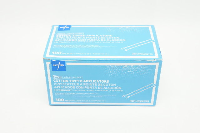 Medline MDS202105 Cotton Tipped Applicators Wood Shaft 3 inch - Box of 100
