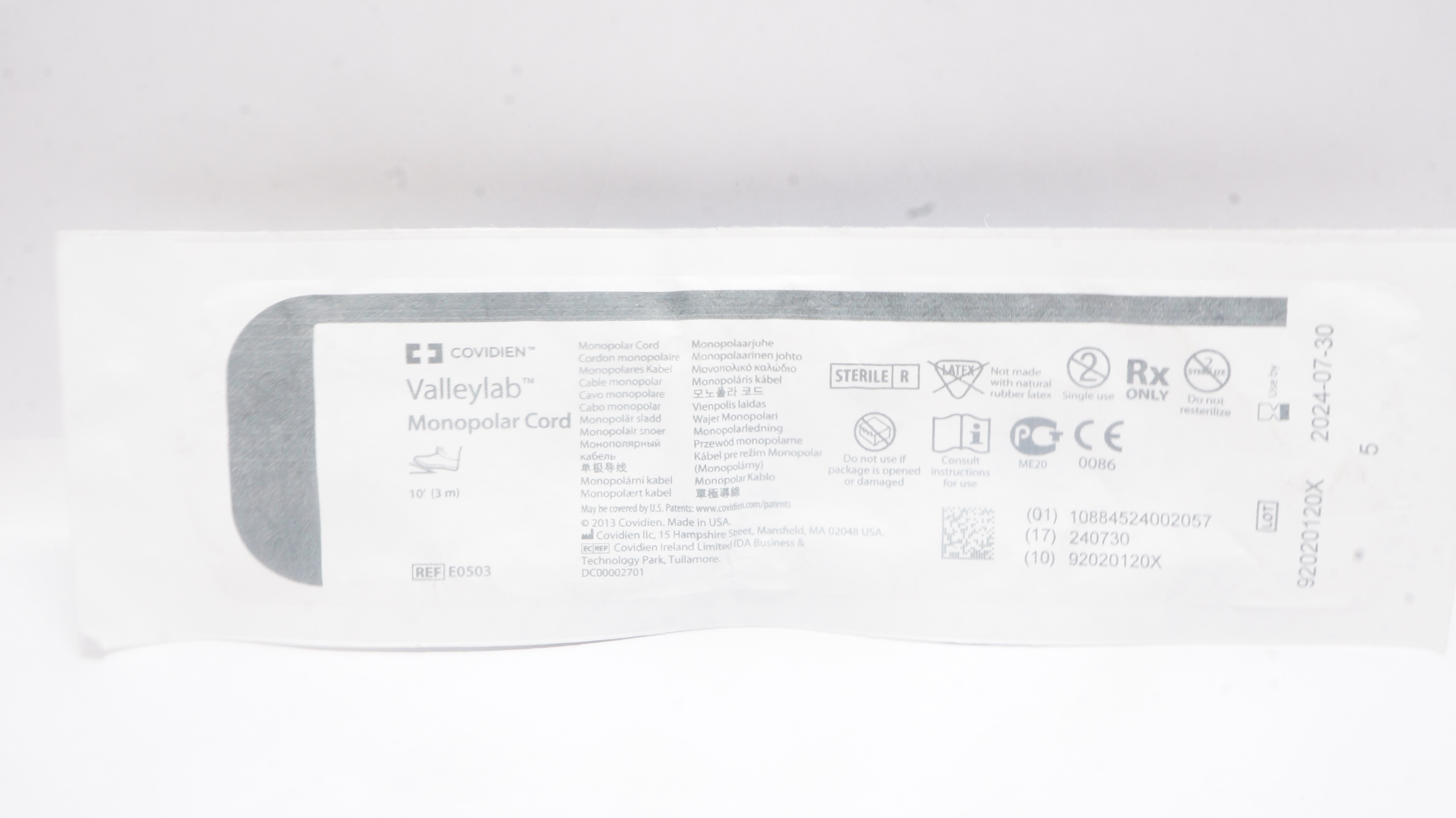 Covidien E0503 Valleylab Monopolar Cord 10Ft.