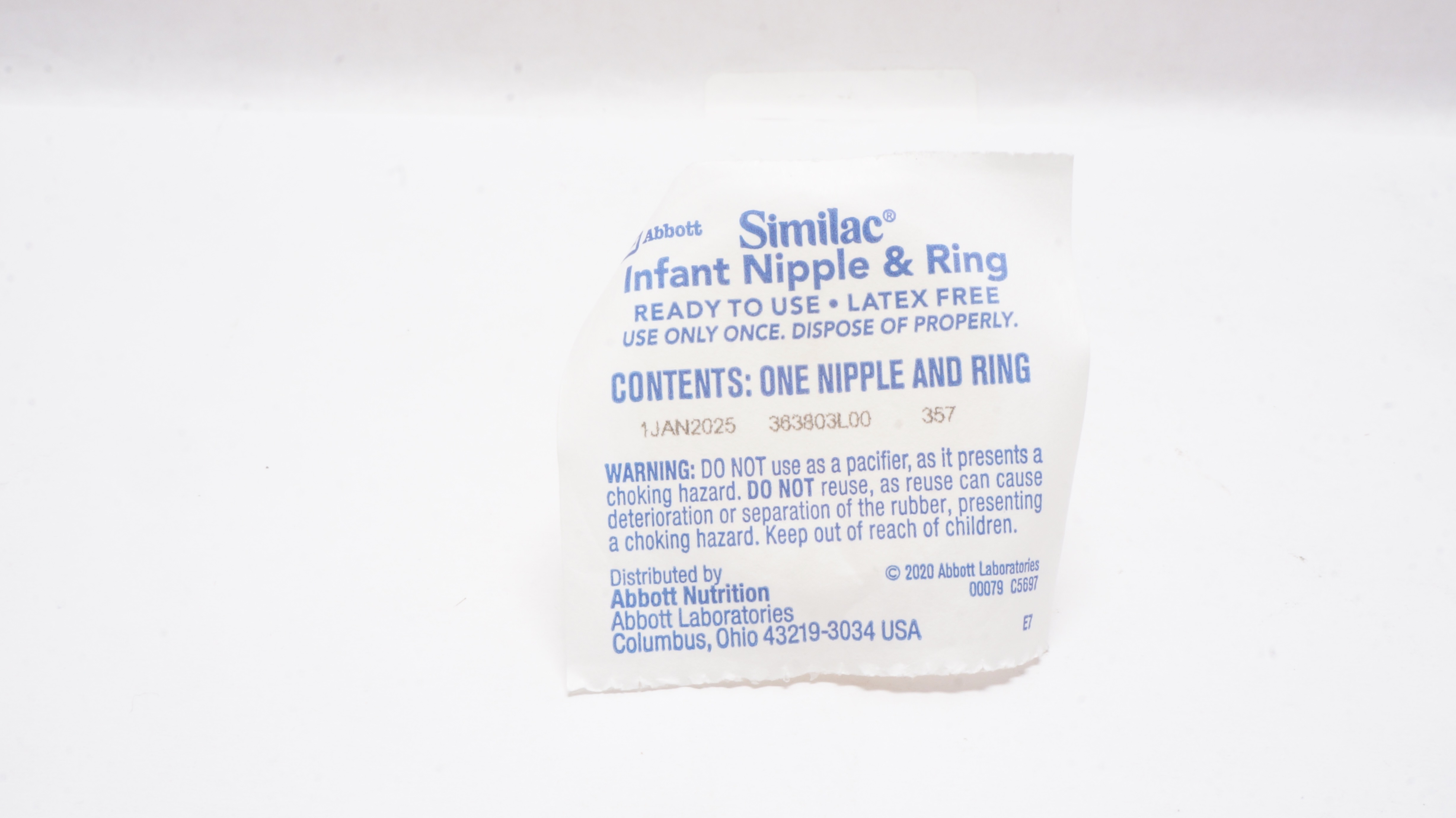 Abbott 363803L00 Similac Infant Nipple & Ring 357