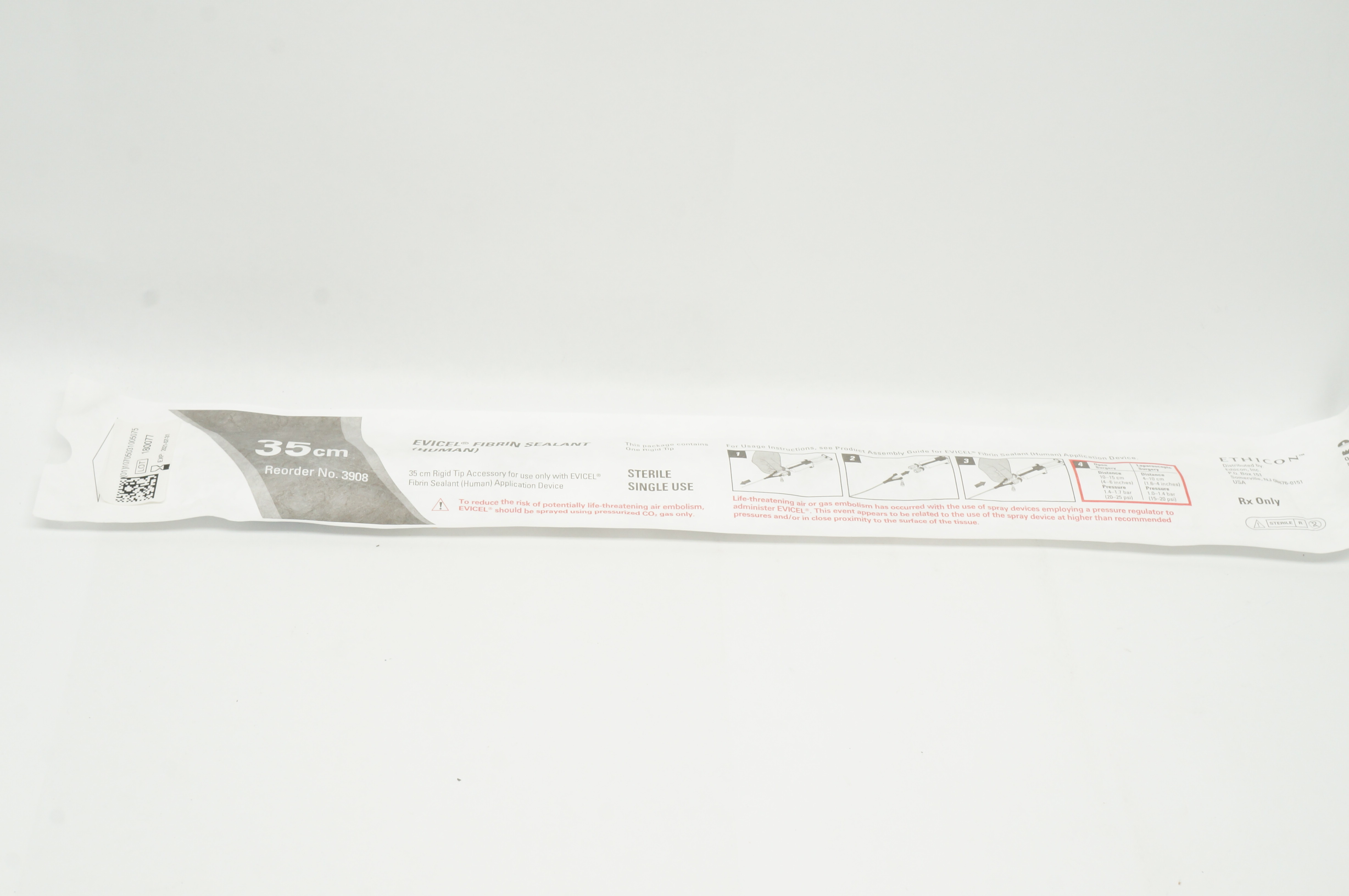 Ethicon 3908 EVICEL Fibrin Sealant (Human) 35cm 3 Rigid Tips (x)