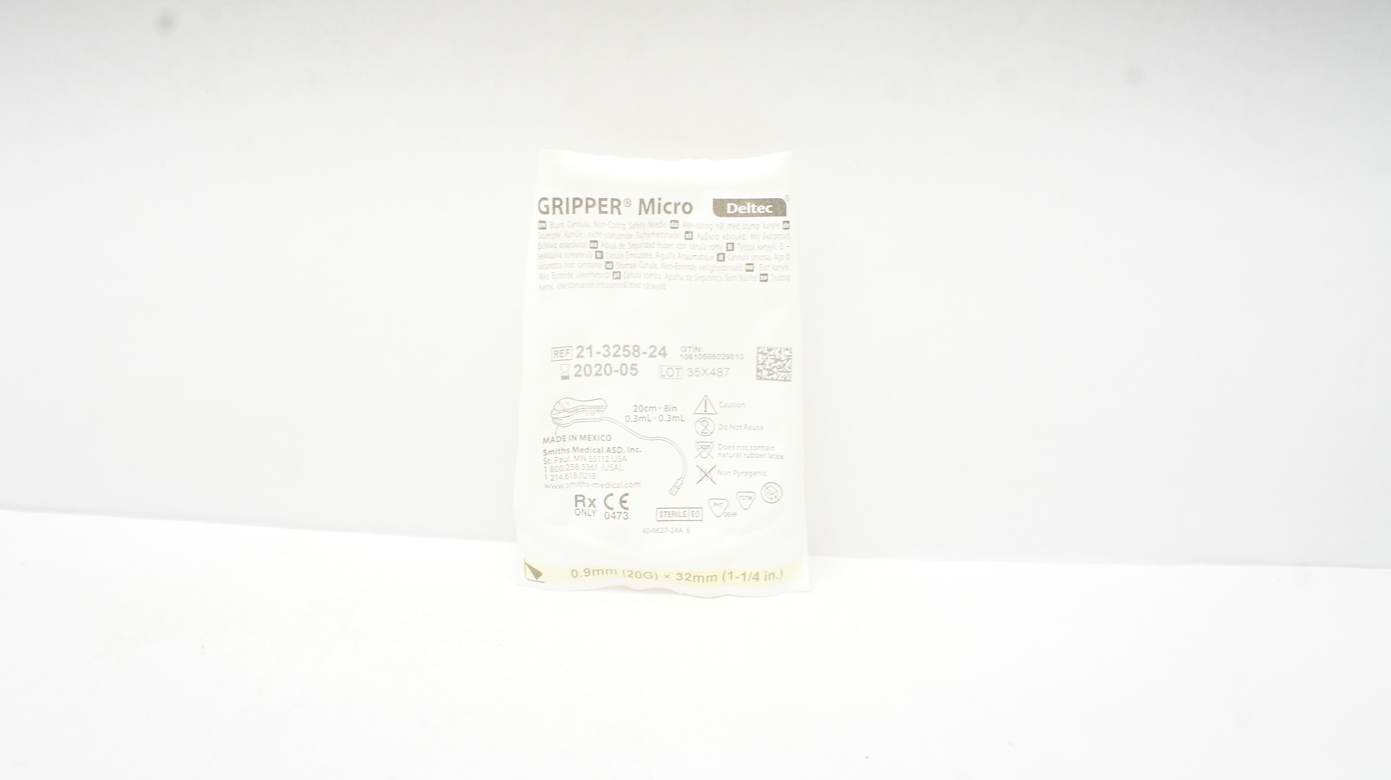 Smiths Medical 21-3258-24 Gripper Micro Blunt Cannula 20G x 1-1/4inch (x)