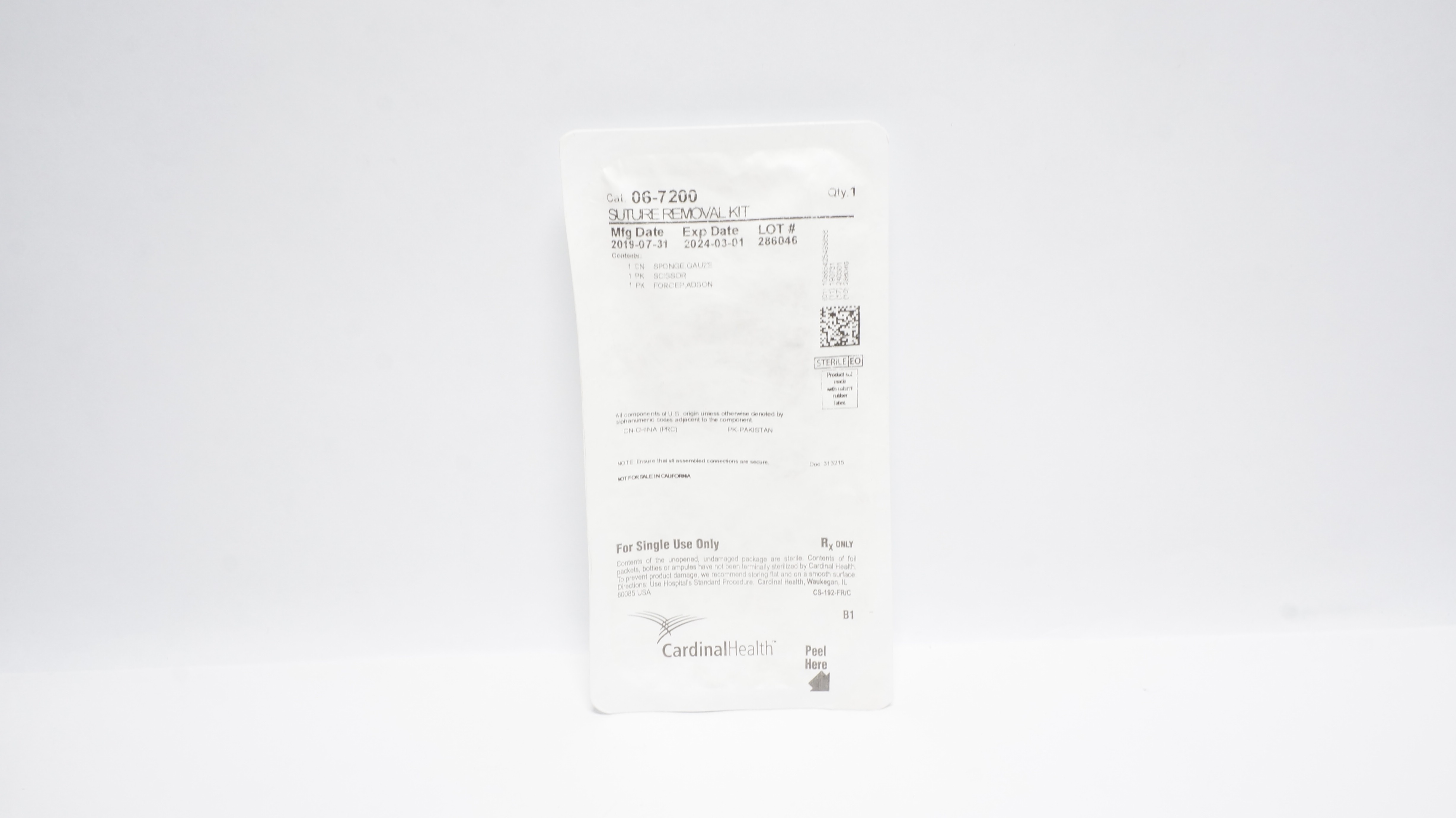 Cardinal Health 06-7200 Suture Removal Kit (x)