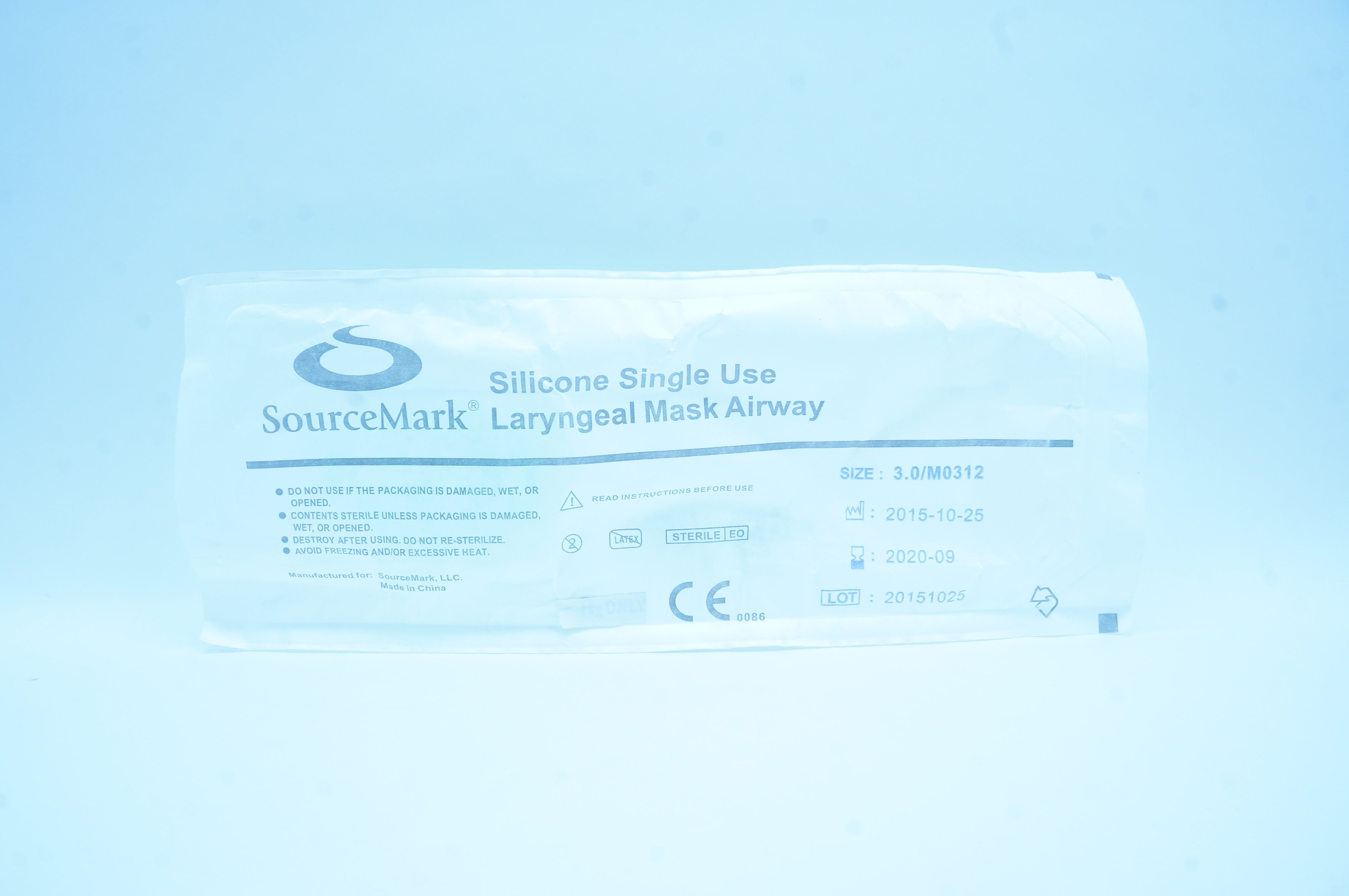 SourseMark M0312 Laryngeal Mask Airway, Size: 3.0 (30-50kg) < 20mL/60cm H2O (x)