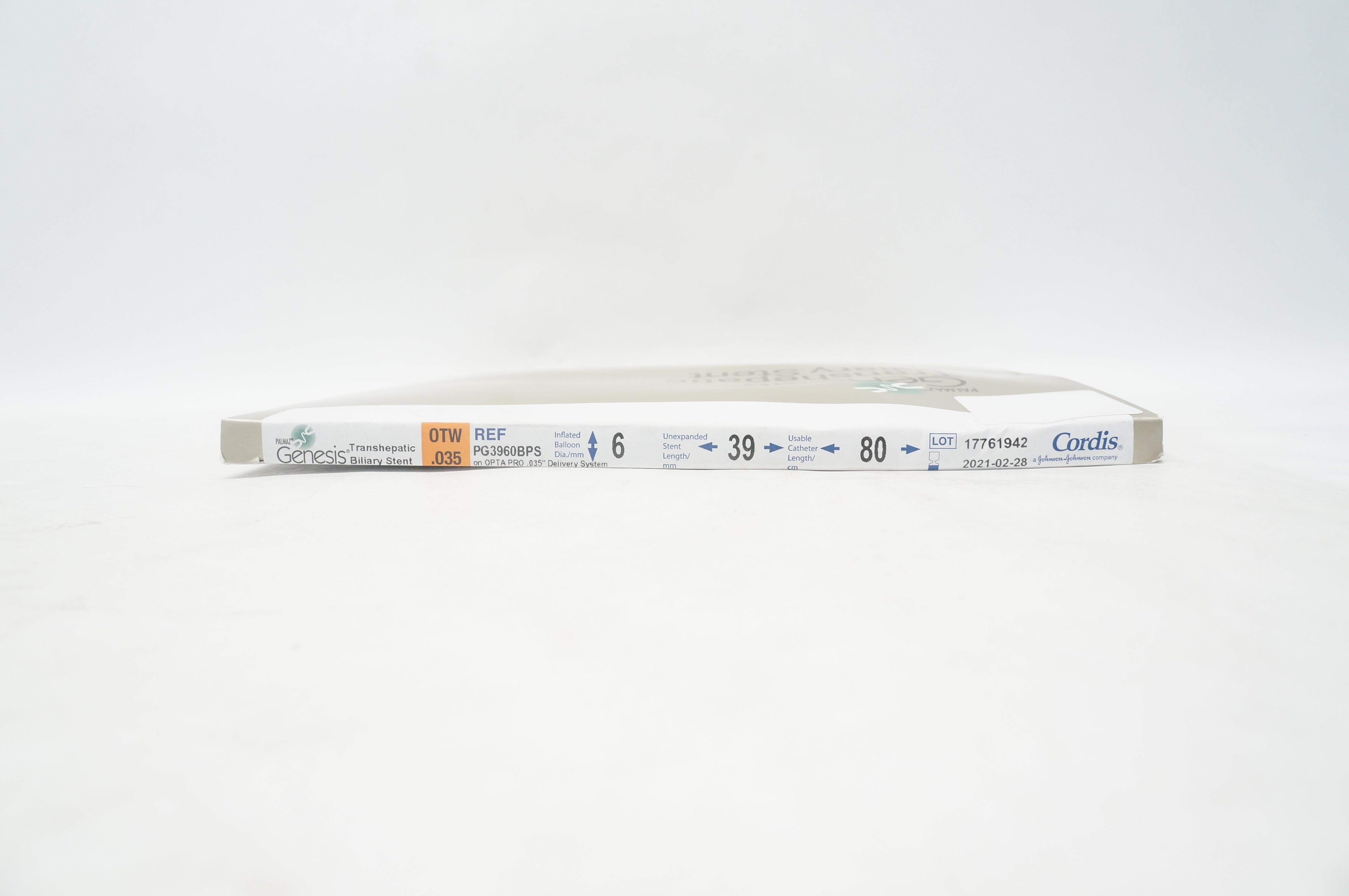 Cordis PG3960BPS Transhepatic Biliary Stnt 6mm x 80cm x 39mm (x)