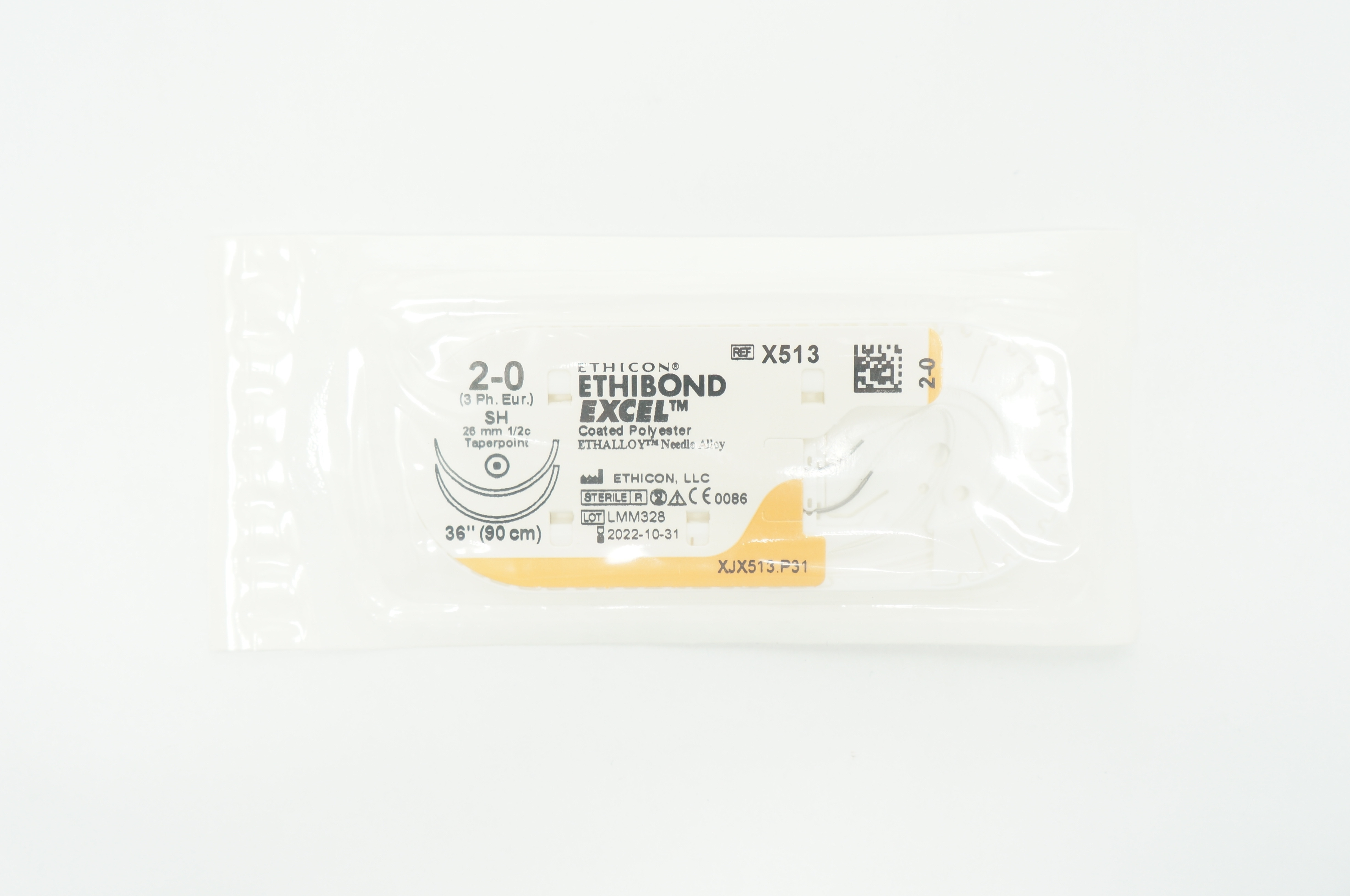 Ethicon X513 Braided Non-absorbable Stre. Polyester 2-0, 36in., Taperpoint 26mm