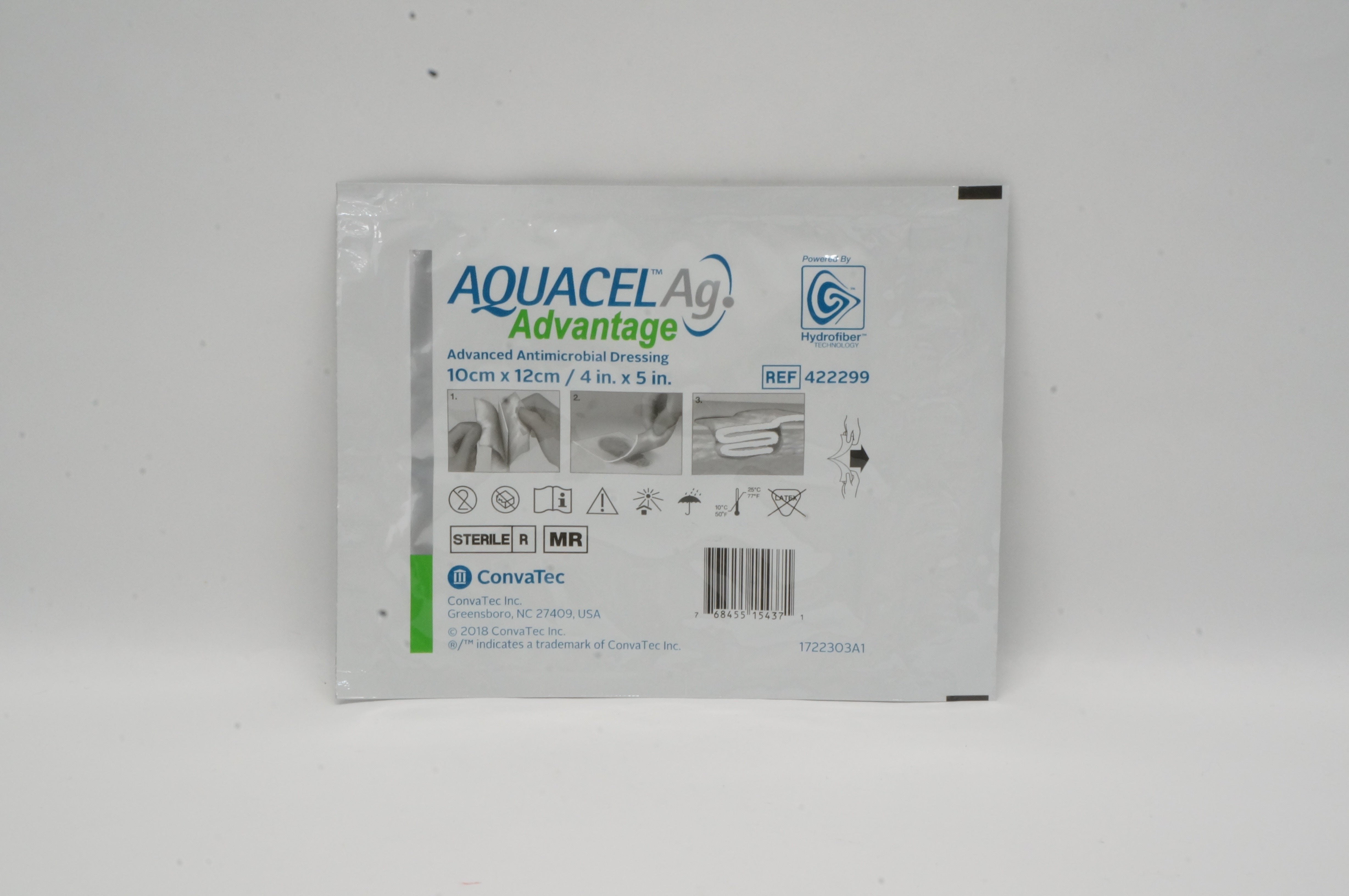 ConvaTec 422299 AquacelAg Advantage Advanced Antimicrobial Dressing 4 x 5 inch