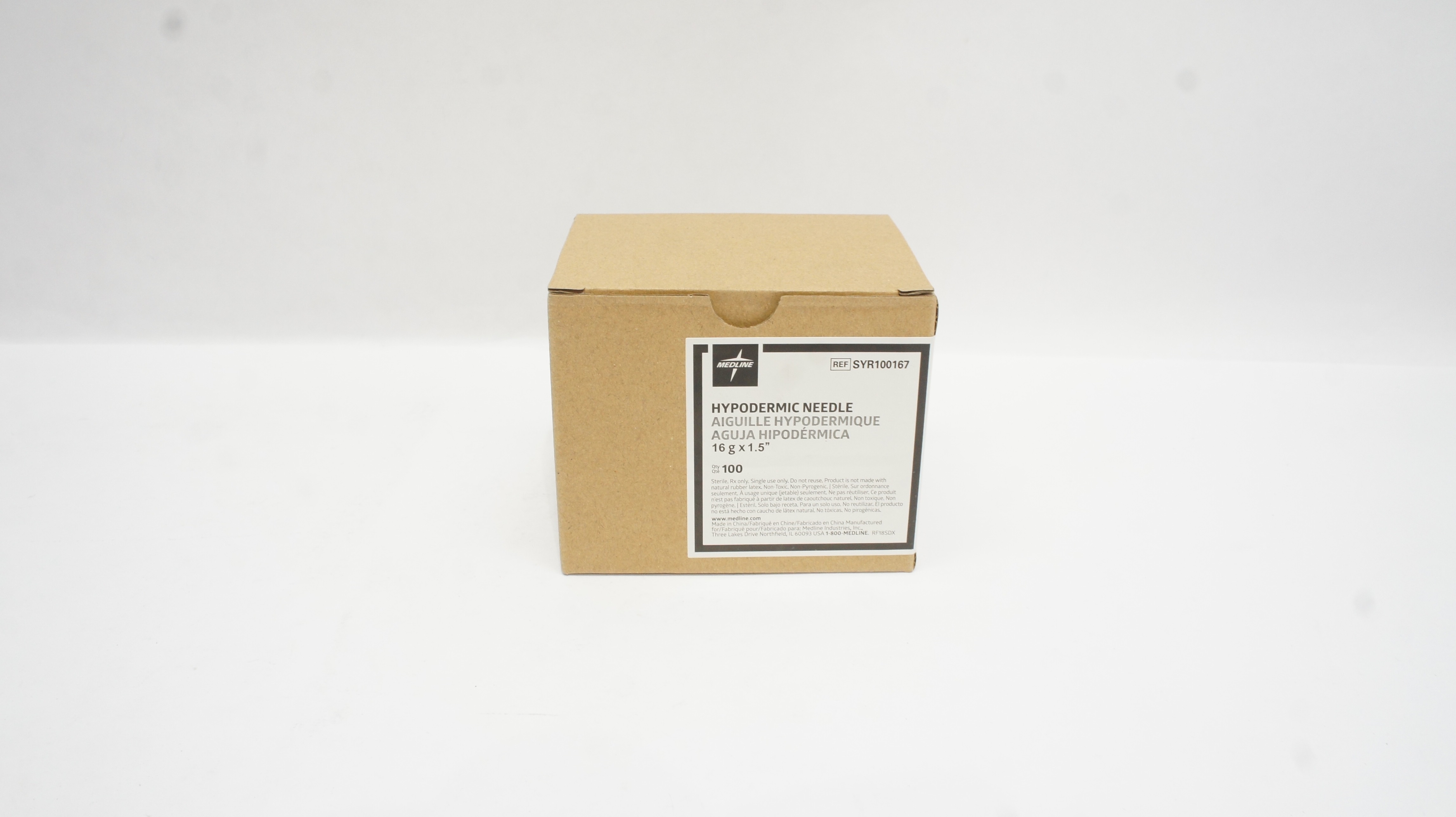 Medline SYR100167 Hypodermic Needle. 16G x 1.5In - Box of 100