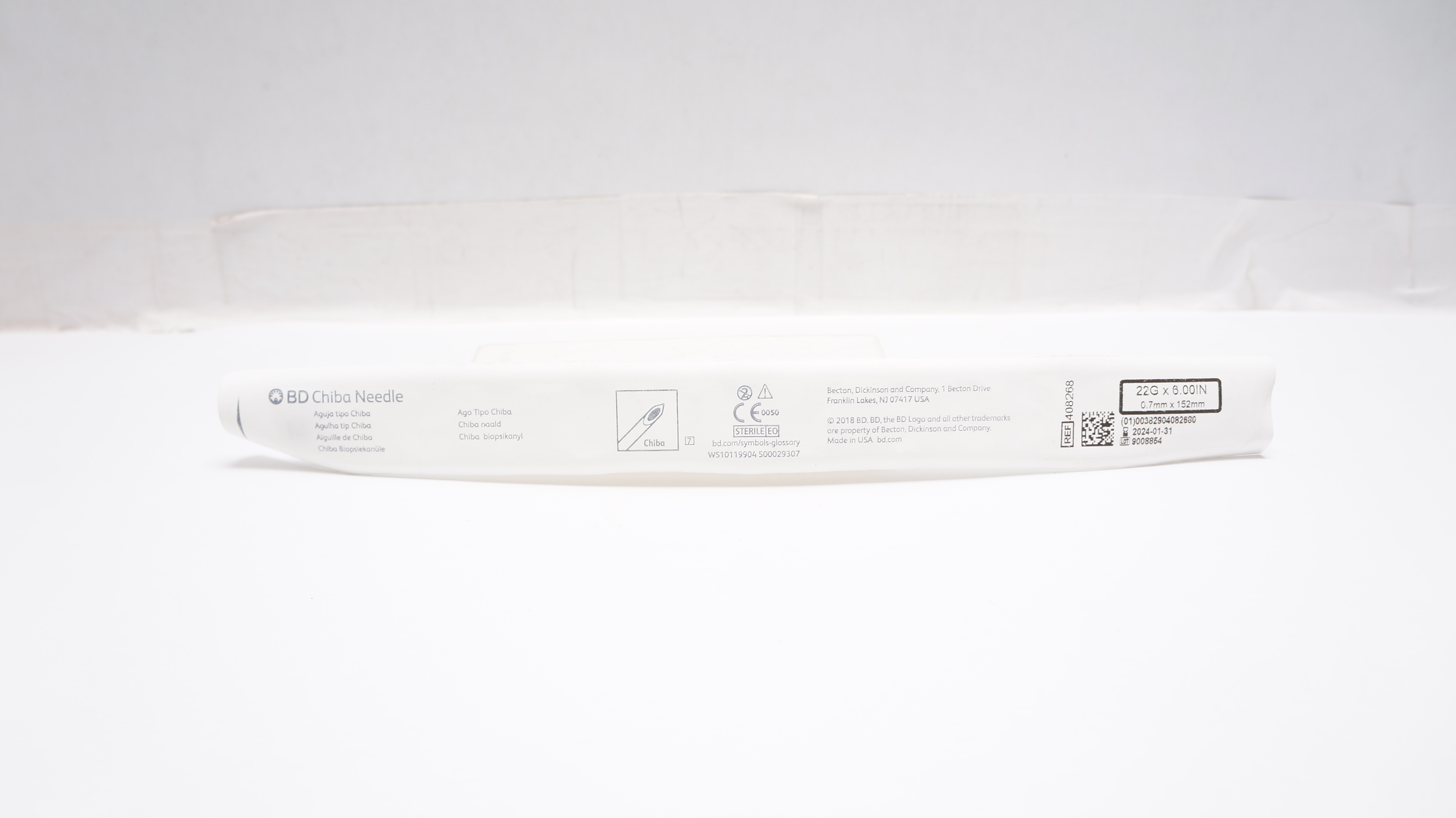 BD 408268 Chiba Type Ndle 22G x 6.00inch (x)