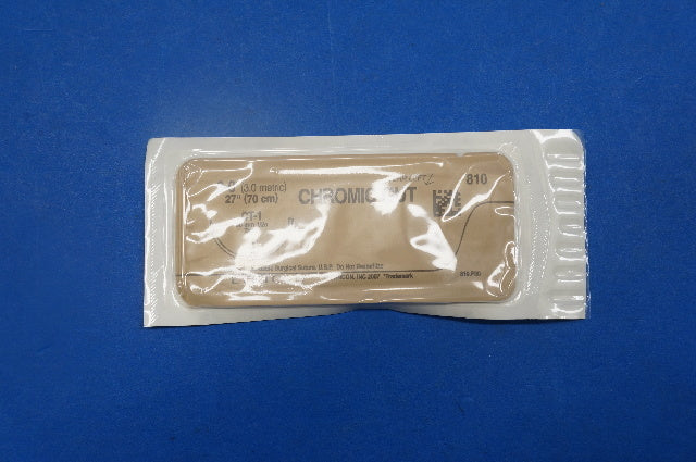Ethicon 810 3-0 CHROMIC GUT, CT-1 36mm 1/2c Taper, 27