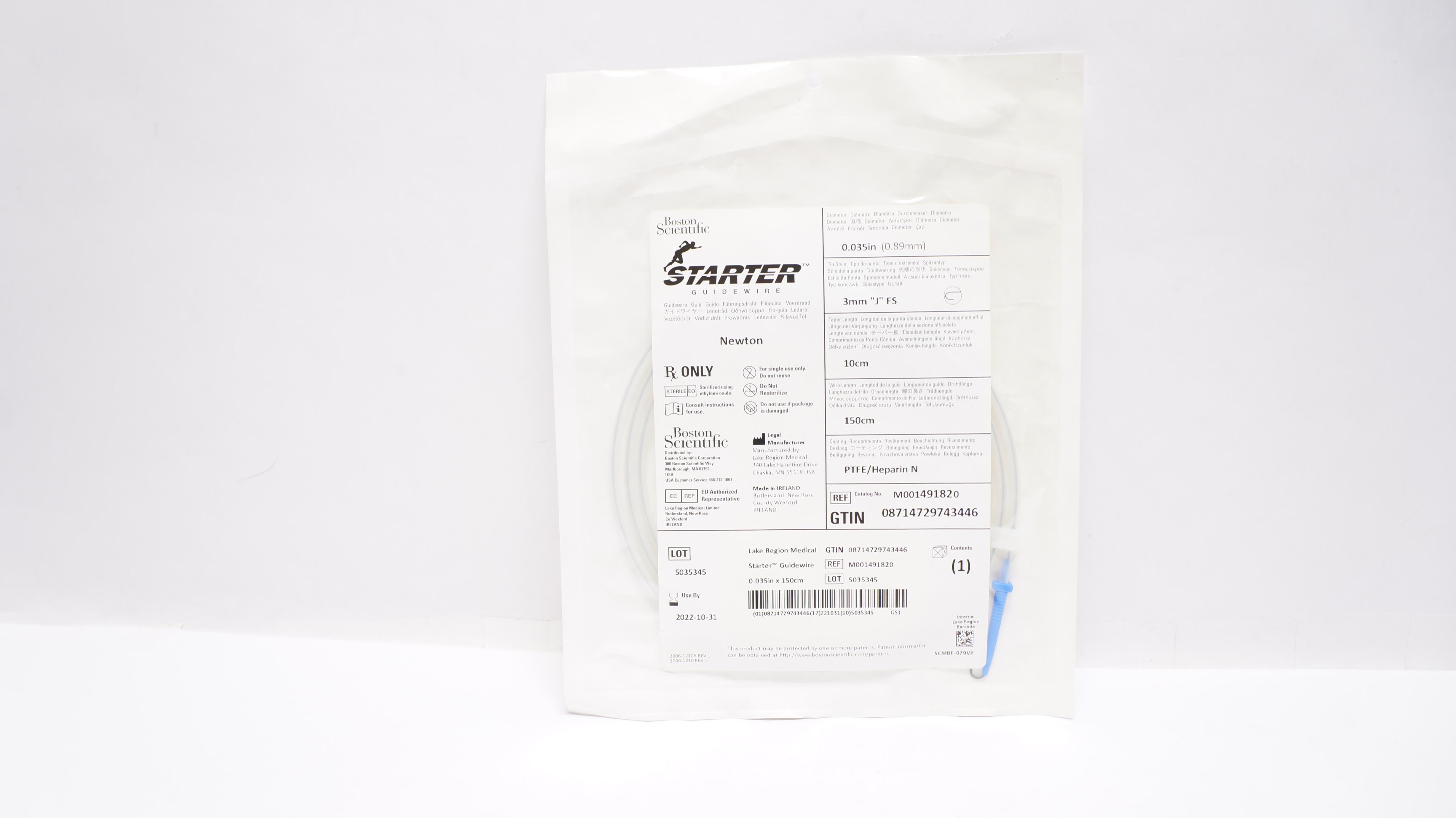 Boston Scientific M001491820 Starter Guidewire Newton 0.035inch x 150cm (x)