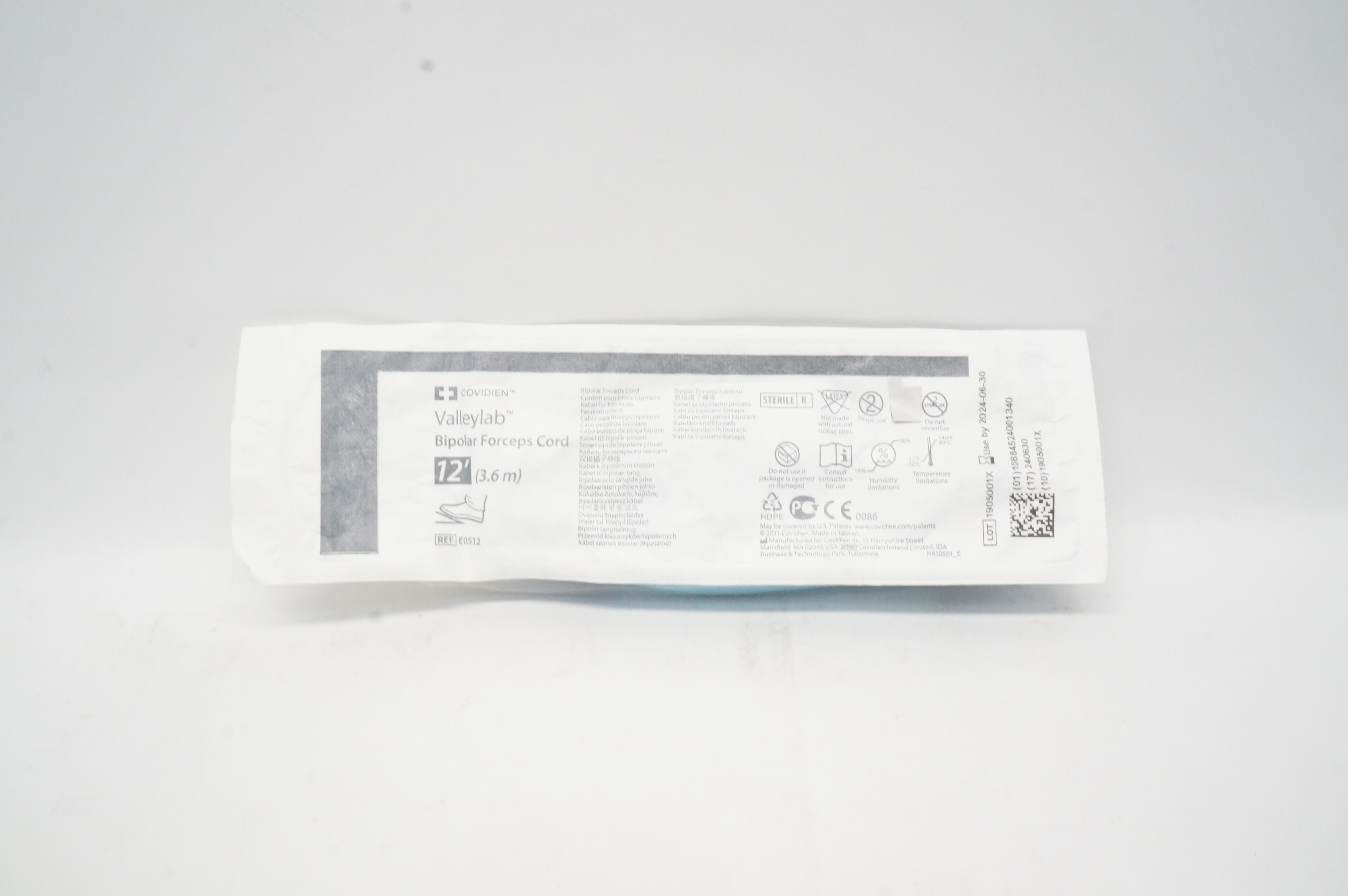 Covidien E0512 Valleylab Bipolar Forceps Cord 12 Ft.