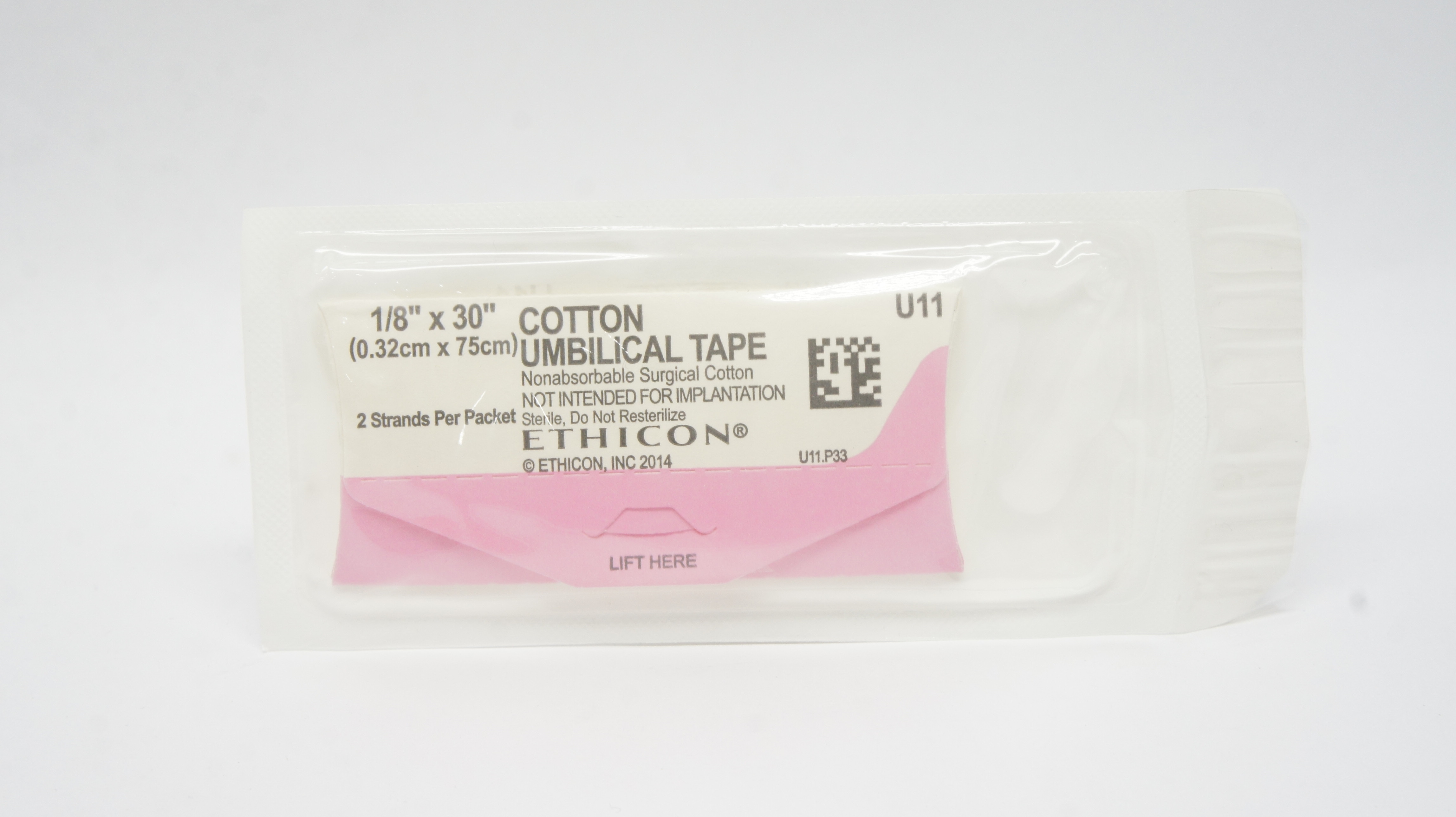 Ethicon U11 Cotton Umbilical Tape, 1/8inch x 30inch (x)
